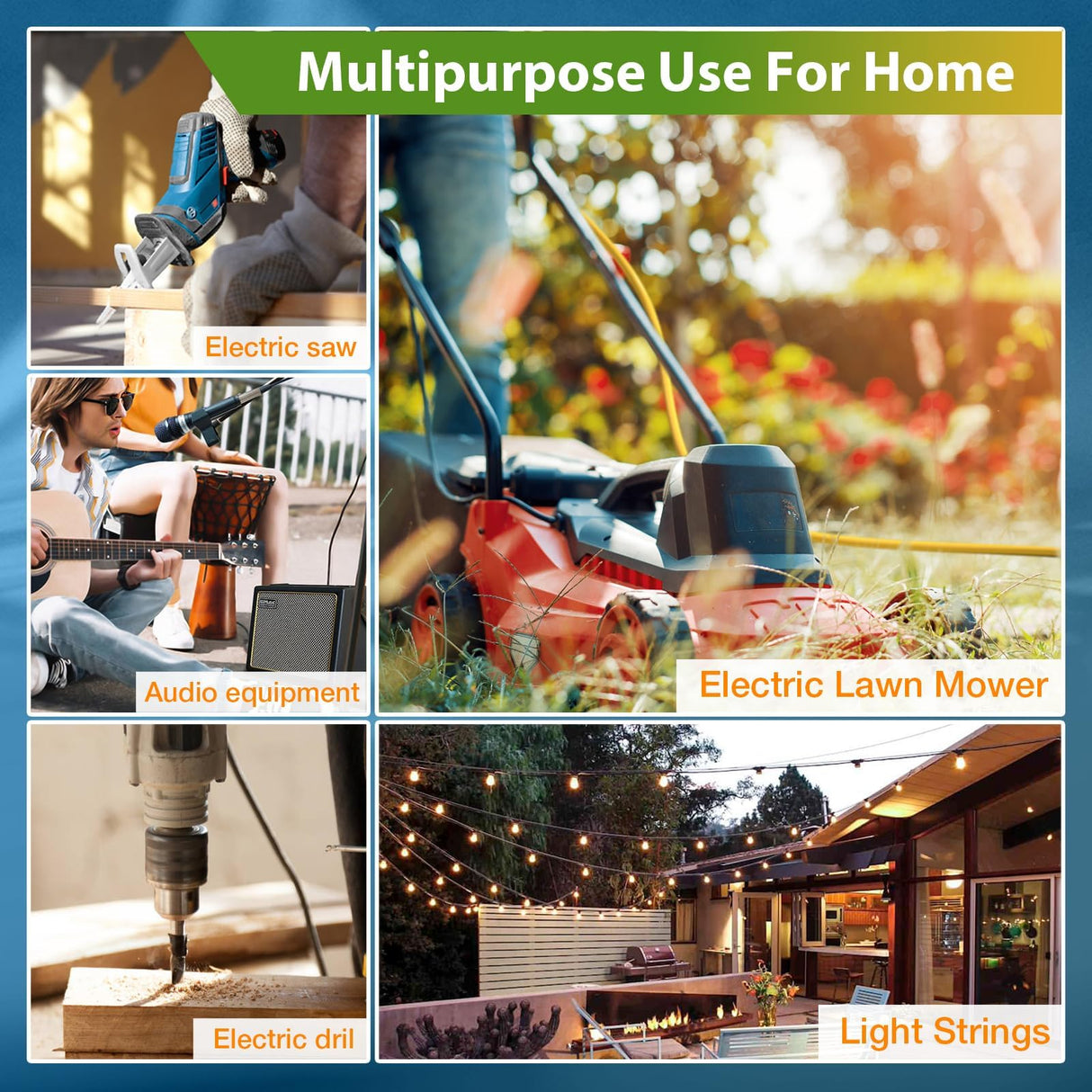 BBOUNDER Outdoor Extension Cord 100 FT Waterproof, 12/3 SJTW Heavy Duty 15A 1875W, Flexible 100% Copper 3 Prong Cords for Commercial Use and High Power Appliance, Yellow BBOUNDER