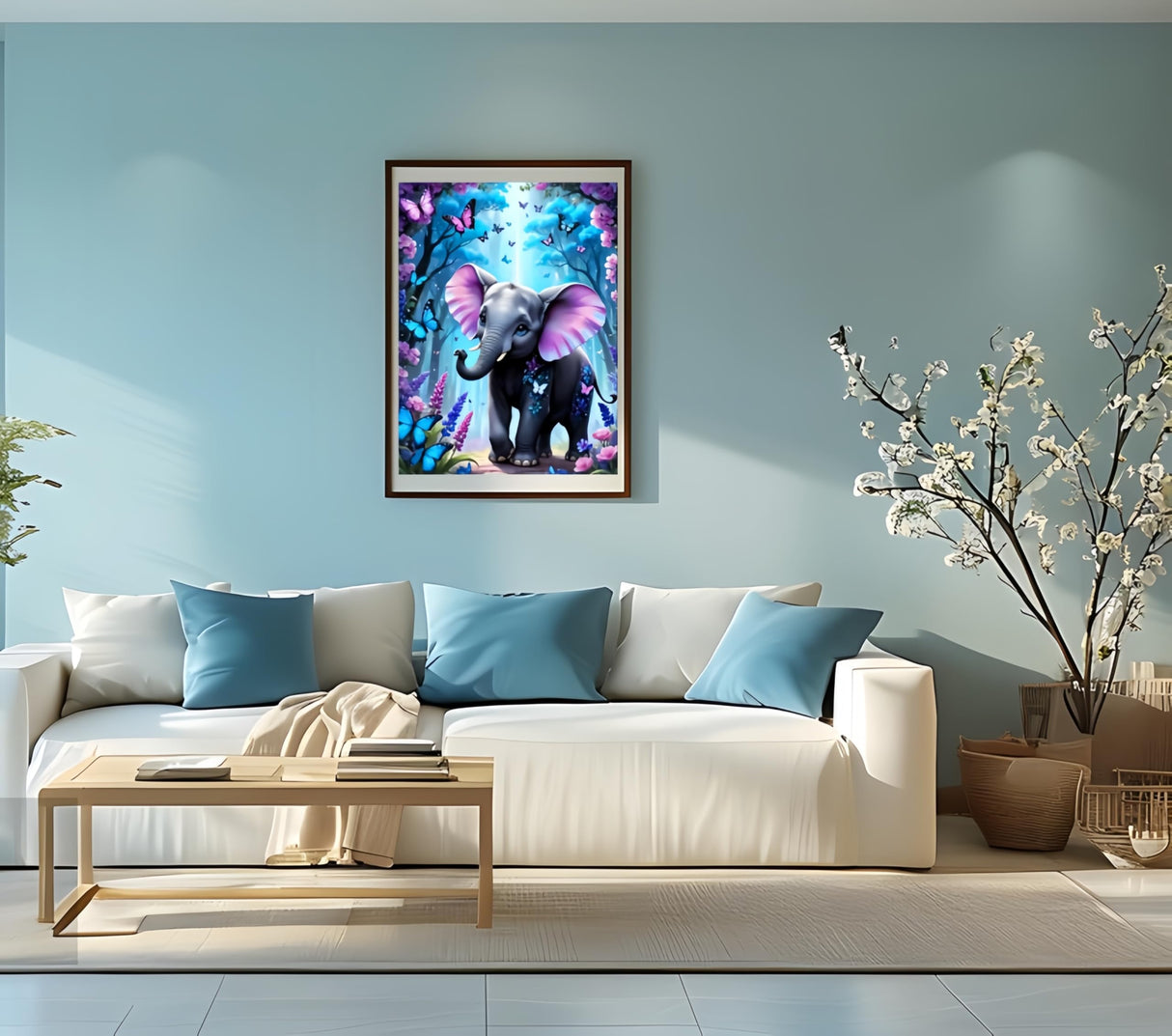 5D Diamond Painting Kits for Adults, Elephant Diamond Art Kits for Adults Beginner, DIY Full Drill Diamond Dot Gem Painting for Home Wall Decor 12x16inch BYGFHLYW