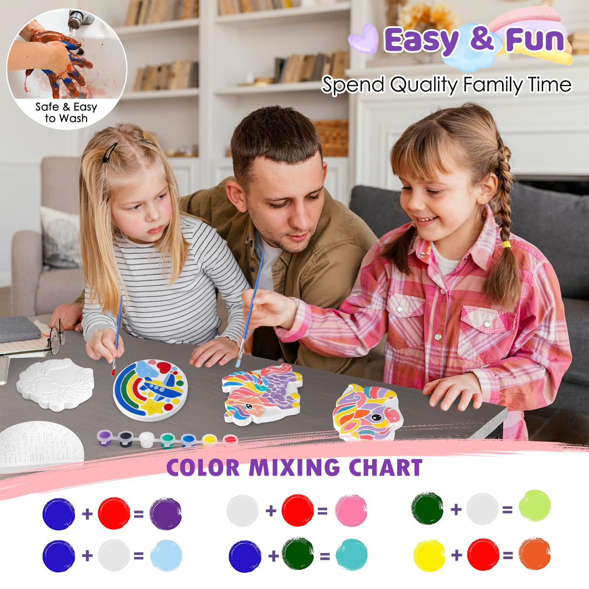 IFLOVE Paint Your Own Stepping Stones for Kids Craft Kits,Arts and Crafts for Kids Ages 4-8,5 Pack Painting Crafts for Girls Ages 8-12,Outdoor Toys Art Supplies Toddler Birthday Gift (Unicorn) IFLOVE