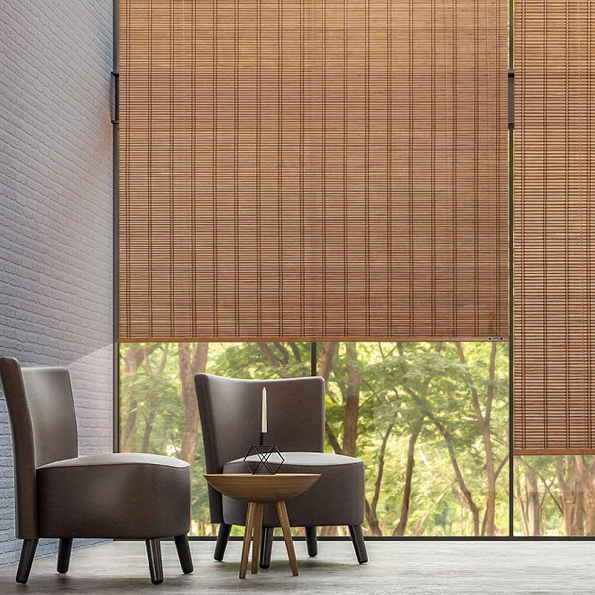 FoundGo 27" W*64" H Bamboo Roller Blinds Sun Shade,Retro Light Filtering Roller Bamboo Curtains Bamboo Roll Up Window Bamboo Roller Curtain Shades for Windows,Doorways. FoundGo