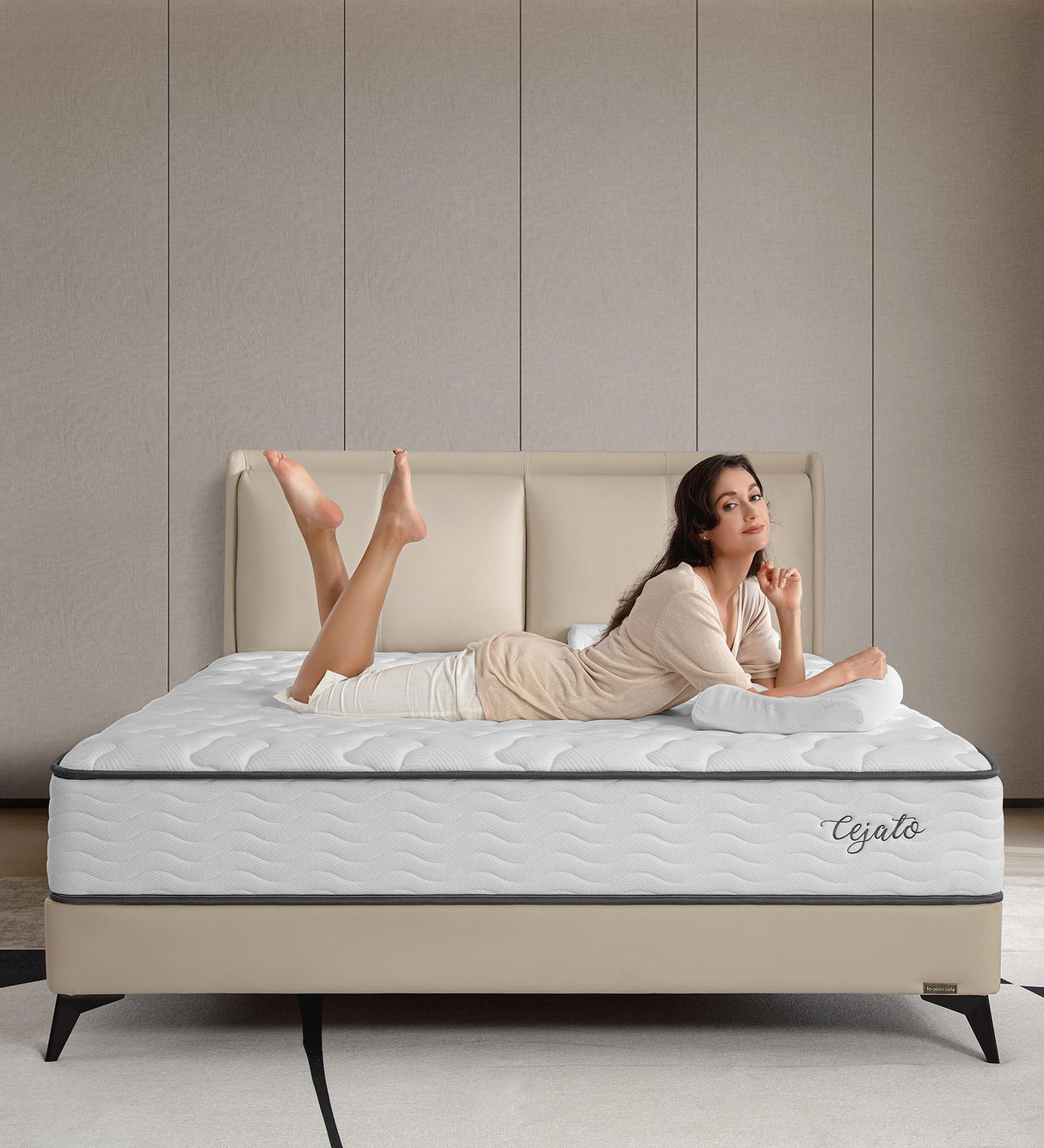 Cejato Full Mattress,Memory Foam Hybrid 12 Inch Full Size Springs Mattresses with Individual Pocket Spring for Pain Relief,Medium Firm White Full Mattresses,CertiPUR-US Certified. Cejato