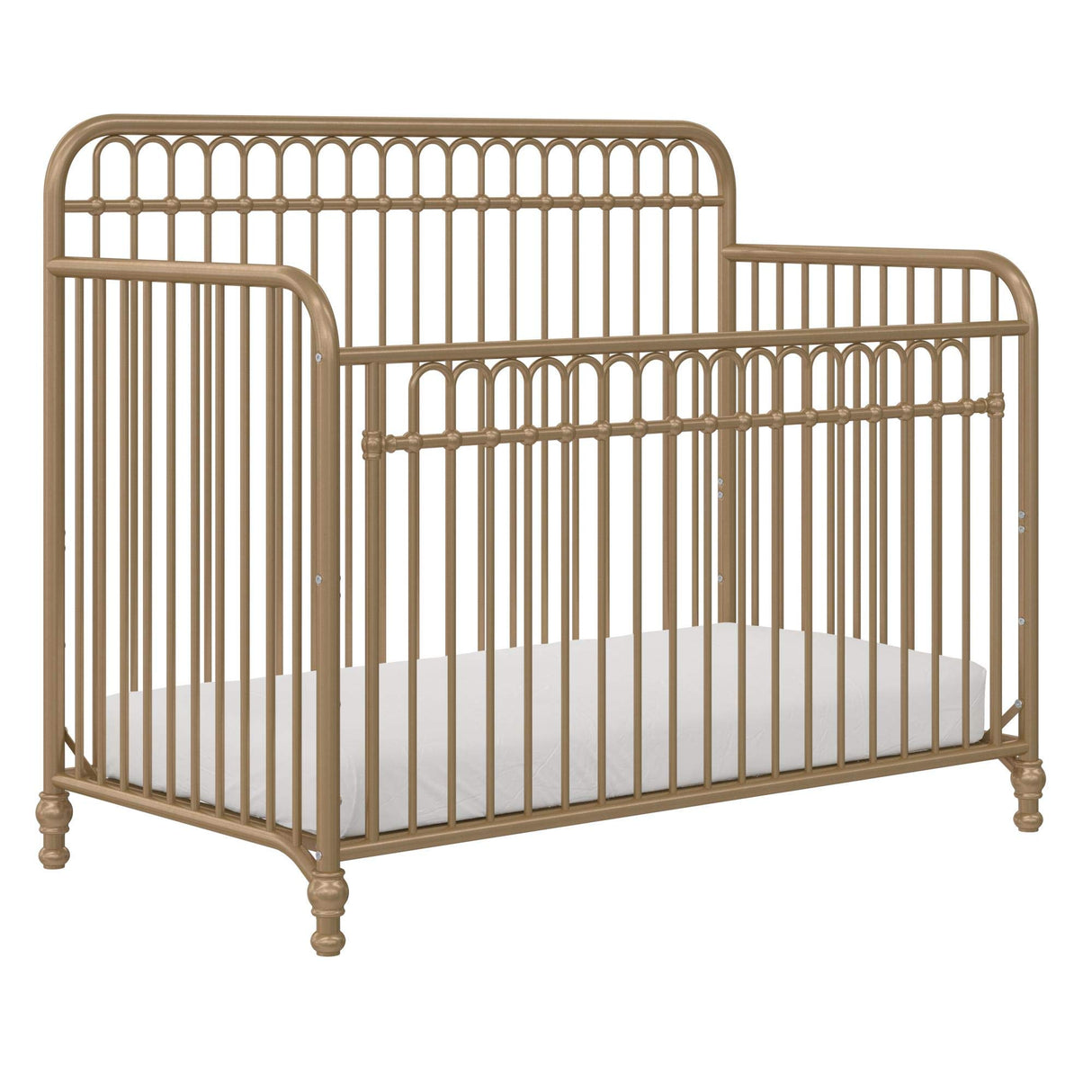 Little Seeds Ivy 3-in-1 Convertible Metal Crib, JMPA Certified, Gold Little Seeds