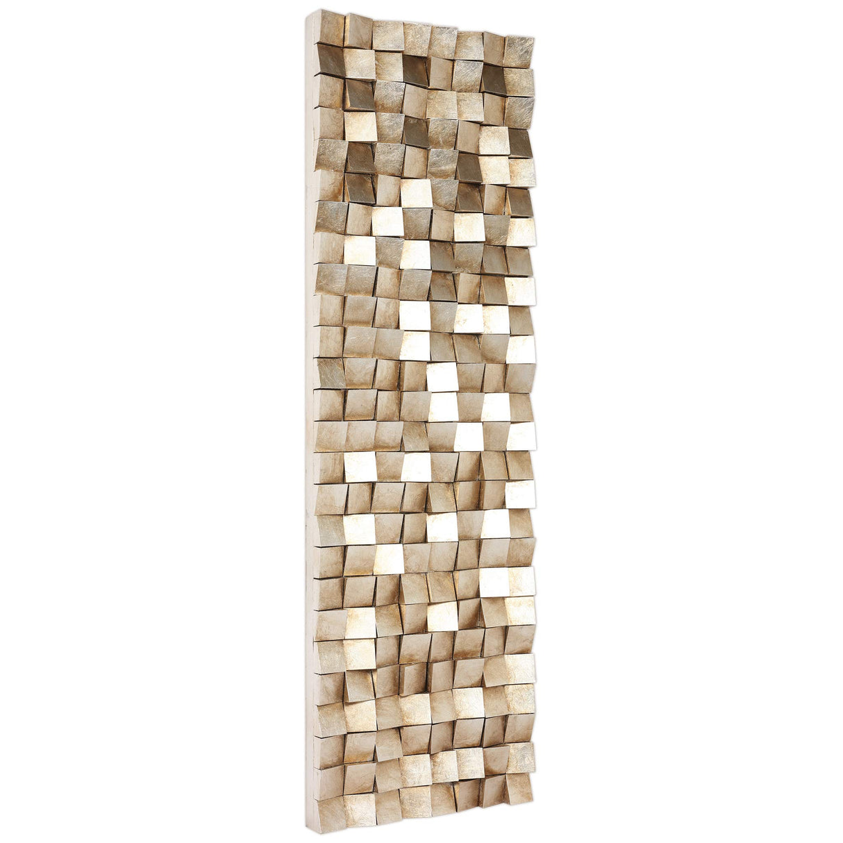 Empire Art Direct Textured II Rugged Blocks with Gold Leaf, 3D Wood Wall Art, Ready to Hang, 72" x 22", Living Room,Bedroom Empire Art Direct