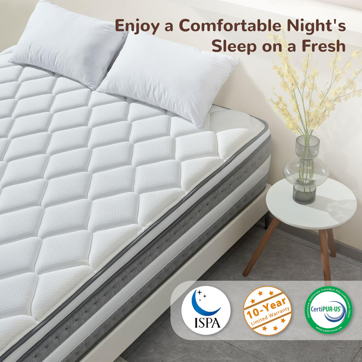Naruchu Queen Mattress, 14 Inch Hybrid Mattresses in a Box, Individually Wrapped Pocket Coils for Isolate Motion, Gel Memory Foam, Medium Firm Support, Pressure Relief, CertiPUR-US Naruchu