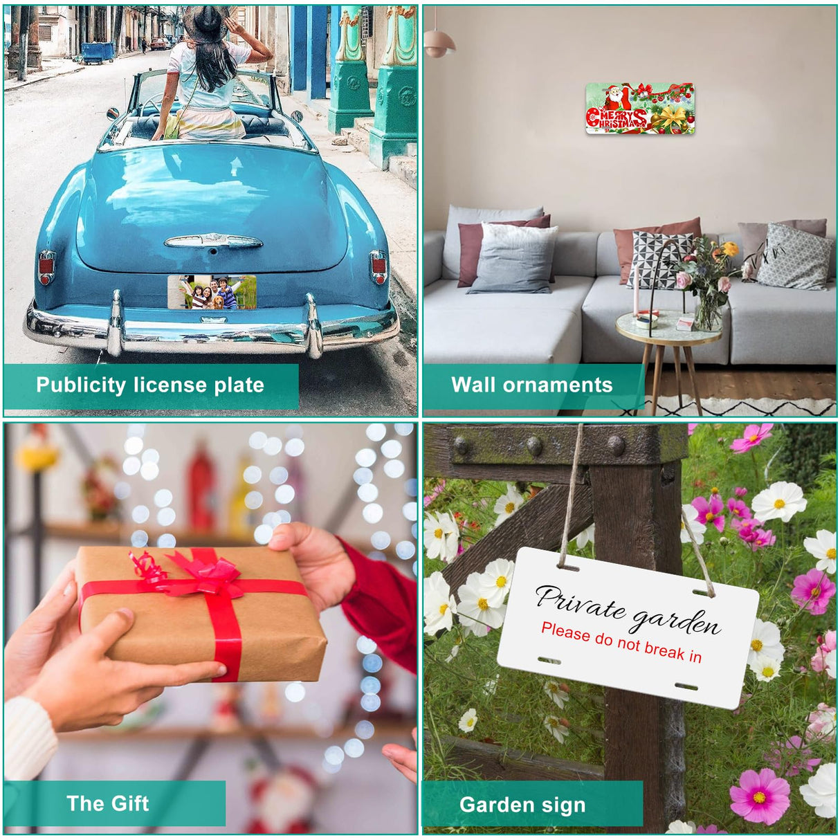 Upspotie 6Pack Sublimation License Plate Blanks, Sublimation Plates Heat Thermal Transfer Sheet DIY Picture, Metal Aluminum Automotive Front License Plate Tag for Personalized Design - White Upspotie