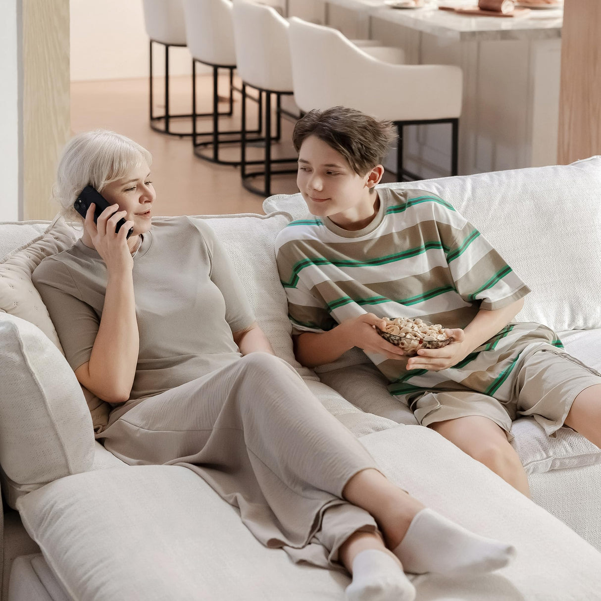 CHITA Sectional Modular Down Filled L Shape Sofa, Comfty Feather L Shape Cloud Couch,FSC Certified L Shaped Couch for Living Room, 114 inch Width,4 Seat with Storage Ottoman, Cream CHITA