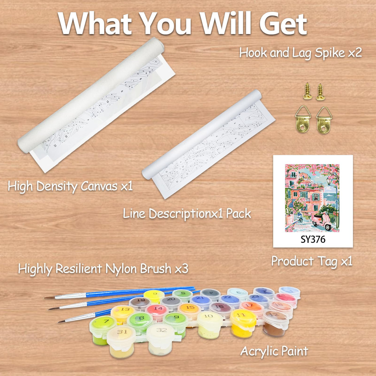 JATOK Paint by Numbers Kit for Adults Beginners, Landscape DIY Easy Acrylic Oil Painting by Numbers on Canvas, Paint-by-Numbers Drawing Kits for Gift Home Wall Decor Without Frame 16x20in JATOK