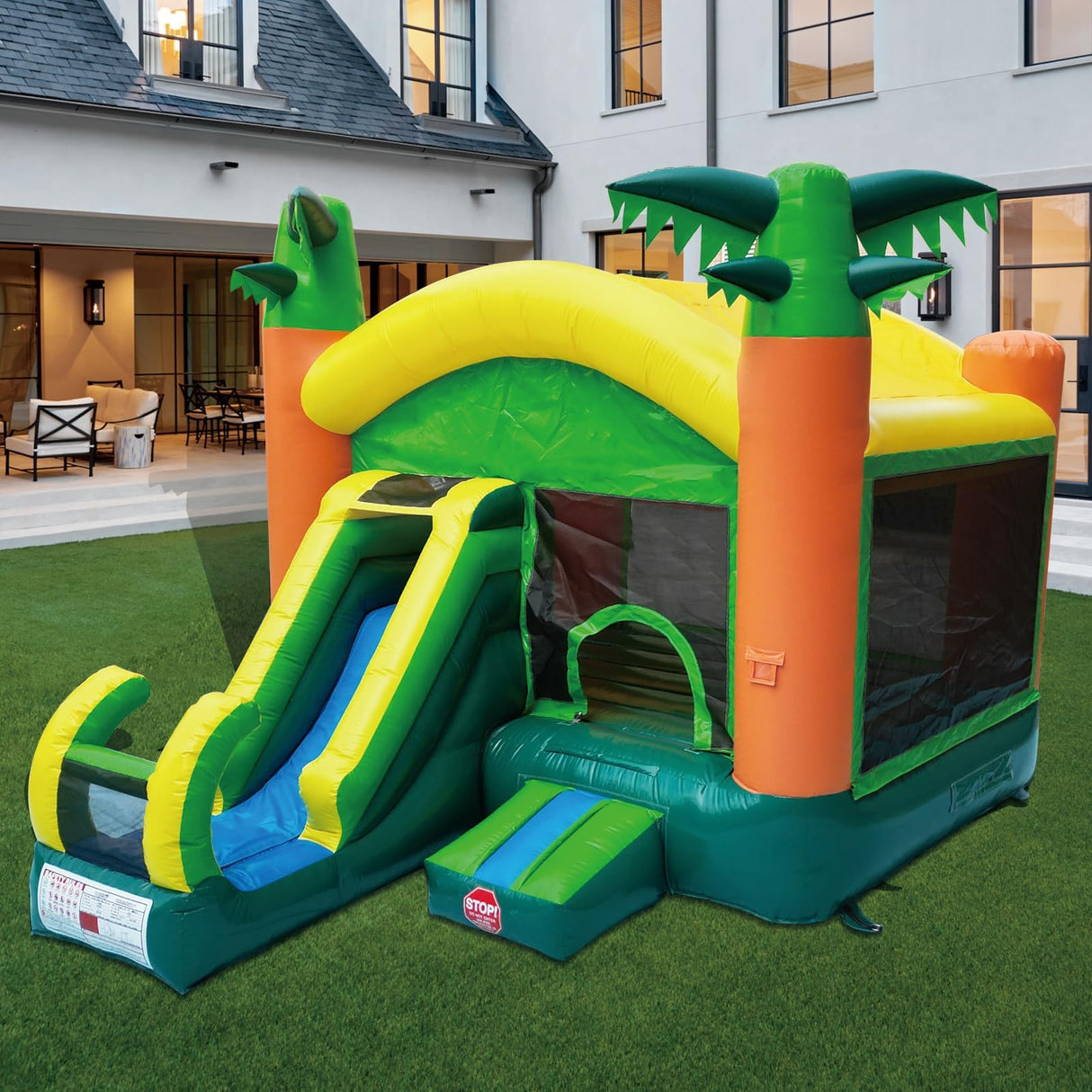 HapCap Inflatable Bounce House with Slide for Big Kids,Large Jumping Area,100% PVC Commercial Material,Setup Includes Blower,Birthday Party,Outdoor Large 17'x 13' x 12' Hapcap