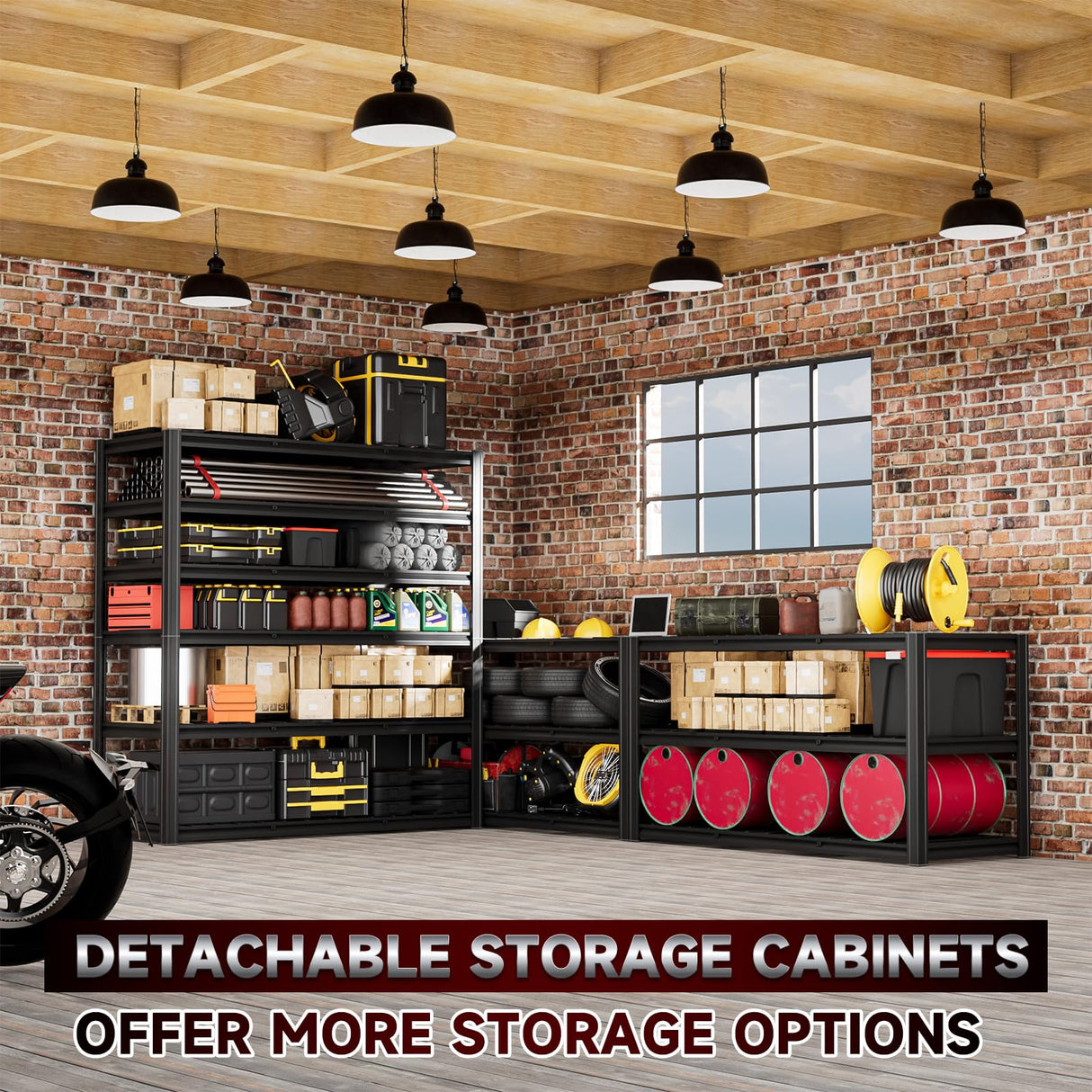 CYNNDA 6-Tier 55" W x 24" D x 84" H Industrial Shelving Heavy Duty Garage Storage Metal Shelves Adjustable 3500LBS Warehouse Garage Basement Commercial Shelf CYNNDA