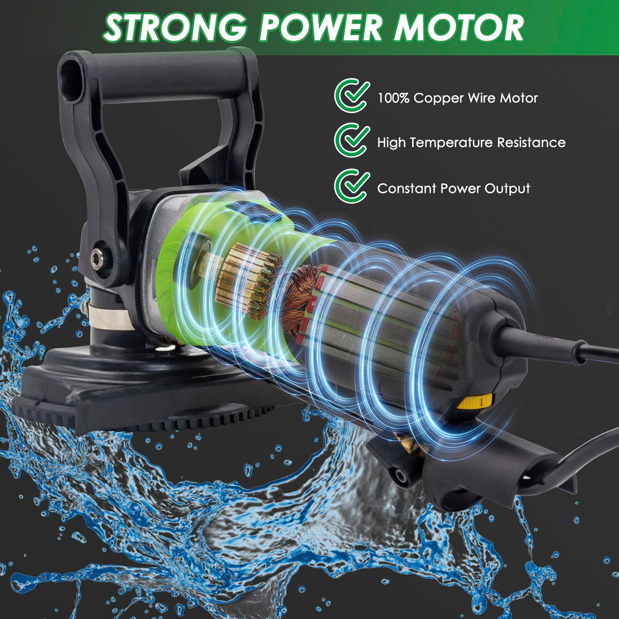 SDRTOP 800W Electric Wet Stone Polisher 4'' Variable Speed Grinder Buffing Machine, Countertop Concrete Polisher with 7PCS Diamond Polishing Pads for Granite, Tile, Cement Floor SDRTOP