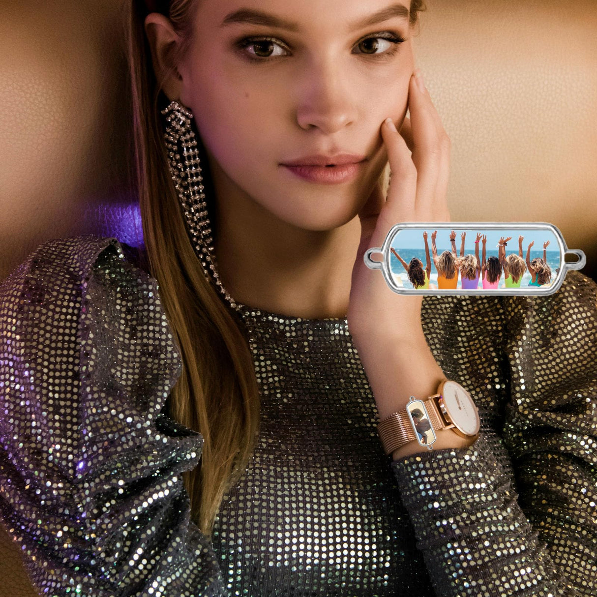 Frinnovan 15 Pack Sublimation Watch Charms Blanks Personalized Watch Bands Blank Charm DIY Photo Jewelry Making Crafts Rectangle Silver Frinnovan