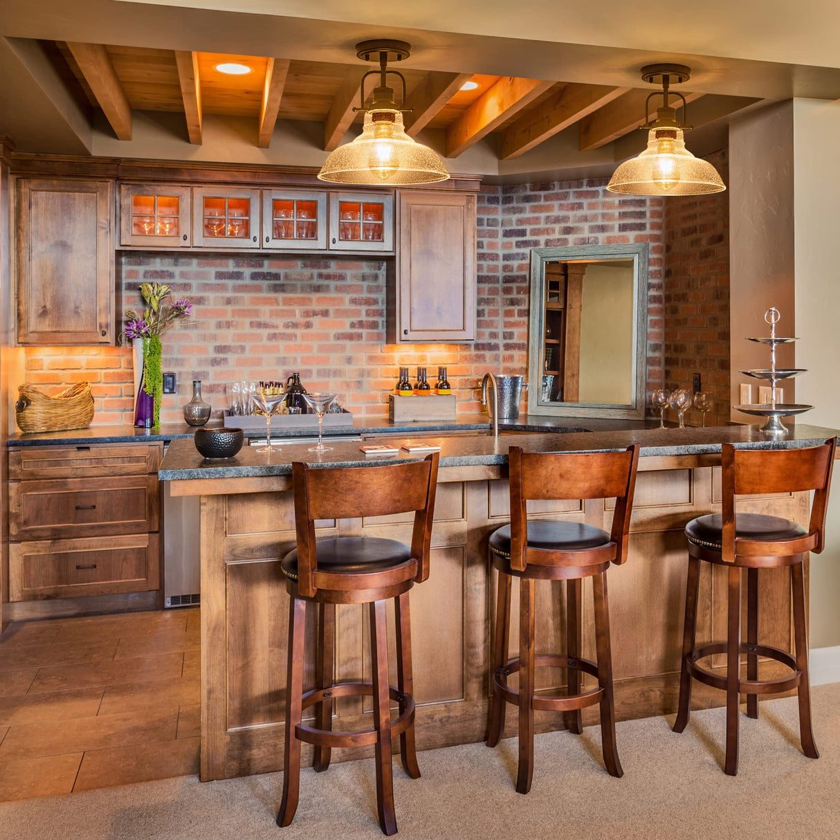 Zlepmlla Flush Mount Ceiling Light Fixture < Bulb NOT Included >, Black Metal Frame Ceiling Light Fixture with Seeded Glass, Farmhouse Light Fixture for Kitchen Island Entryway Porch Foyer Zlepmlla