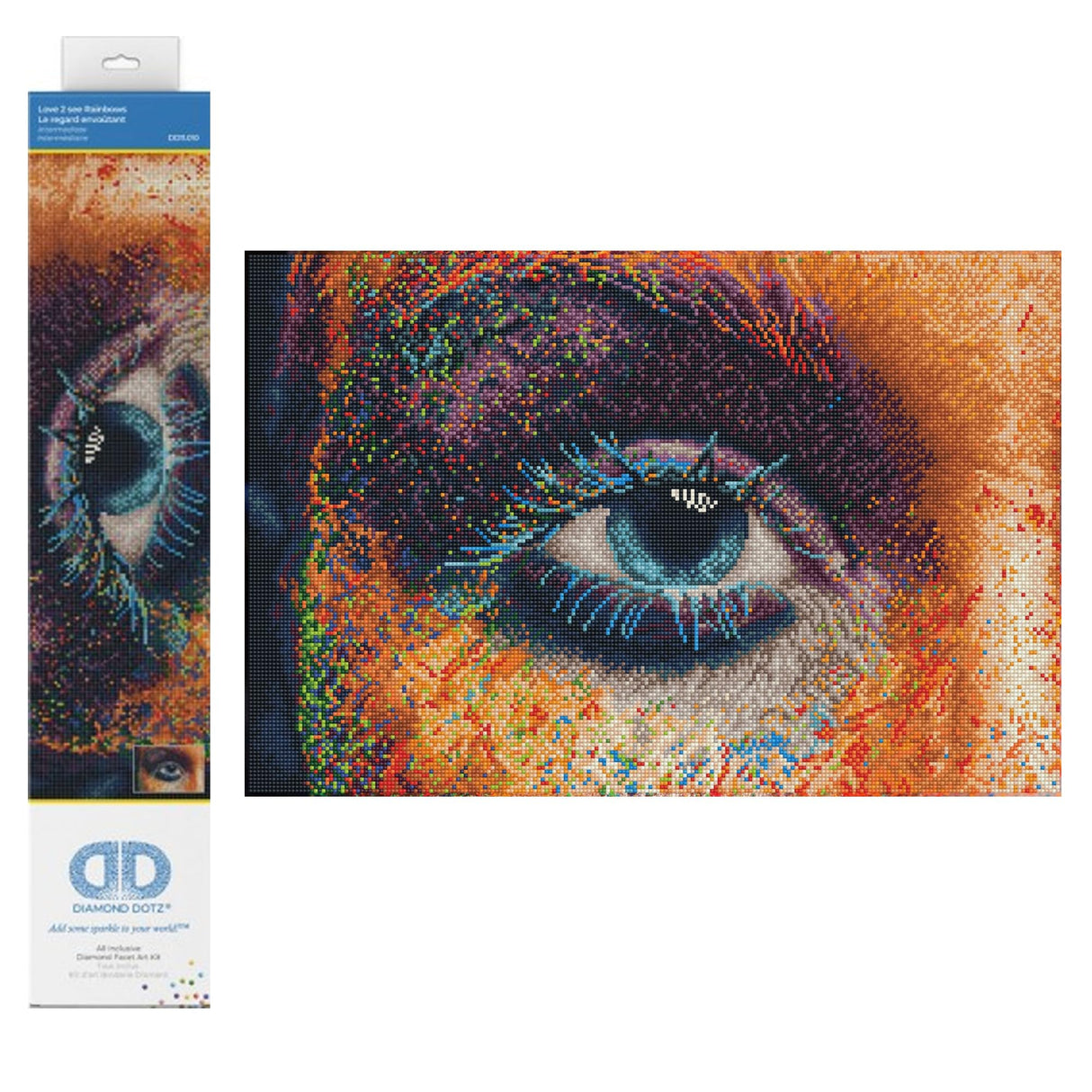 DIAMOND DOTZ Love 2 See Rainbows Eye Diamond Painting Kits for Adults - Diamond Art Kits a Relaxing Creative Craft Kit with Dotz Gems 15.8"x23.6" DIAMOND DOTZ