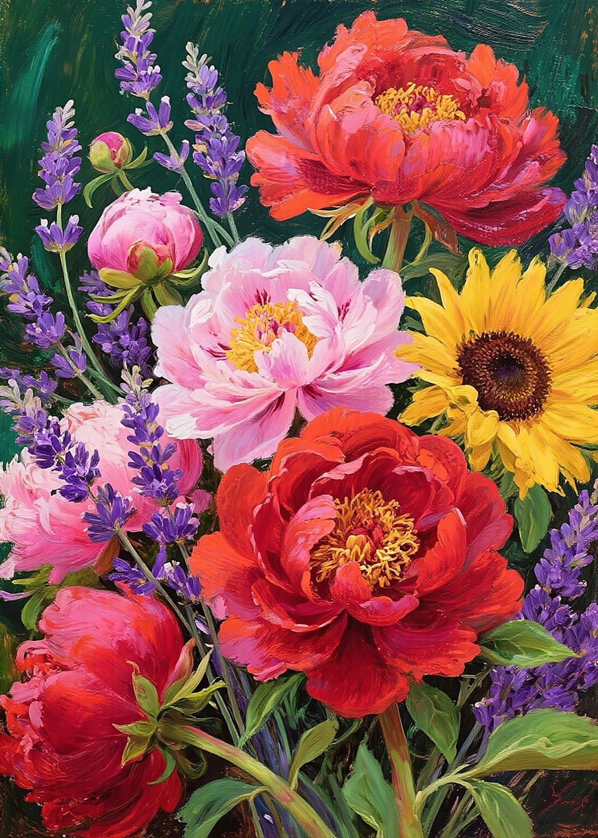 HYXBXSS Diamond Art Kits for Adults, Diamond Painting Square Diamond Flower Art Painting, Diamond Dots for Adults Gem Art 5d Diamond Painting Wall Decor 12x16 Inch HYXBXSS