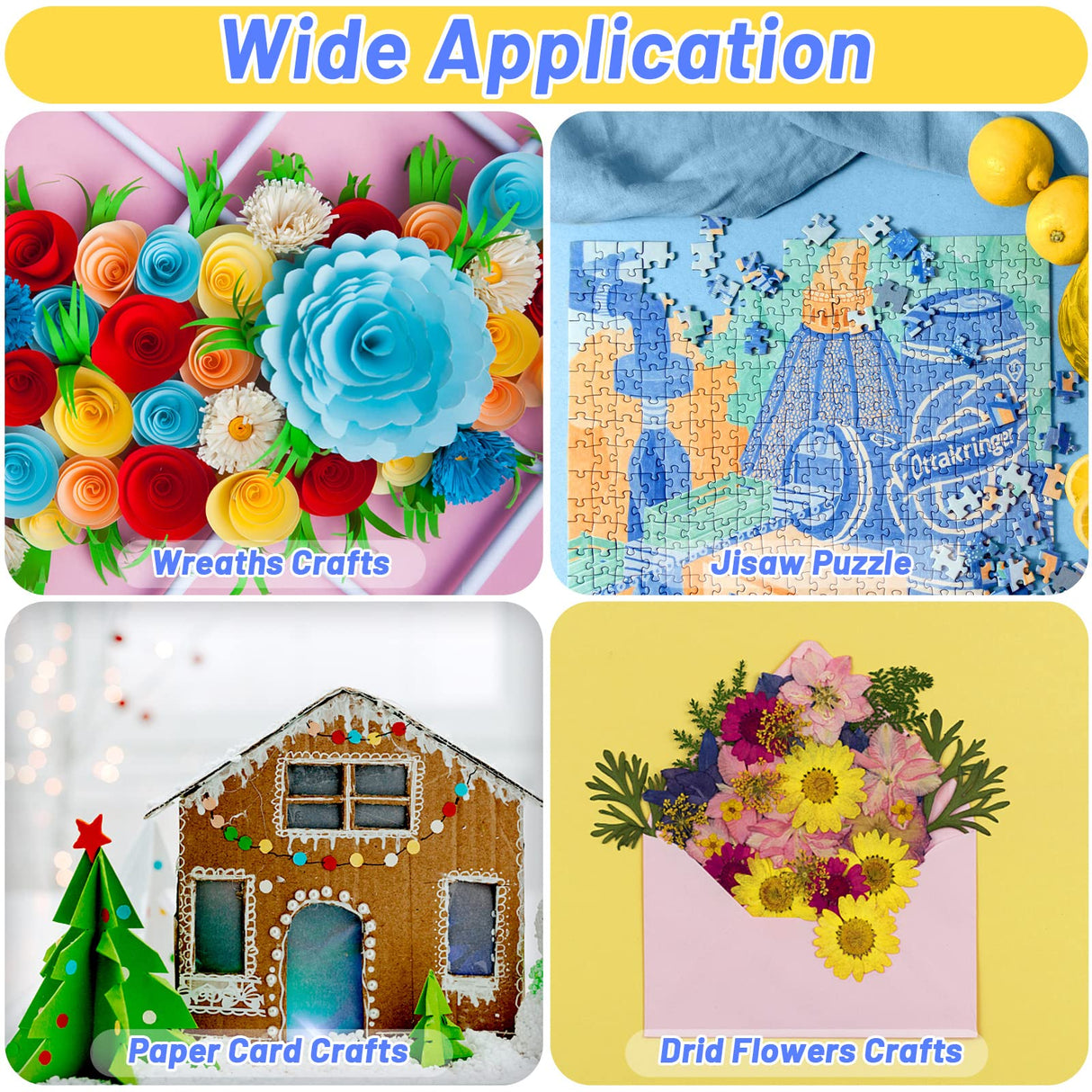 2 Pack 120ml Jigsaw Puzzle Glue with New Sponge Head, Suitable for 1000/3000/5000 Pieces of Paper and Wood Puzzle, Clear Water-Soluble Quick Dry Jigsaw Puzzle Glue, 240ml in Total Modacraft