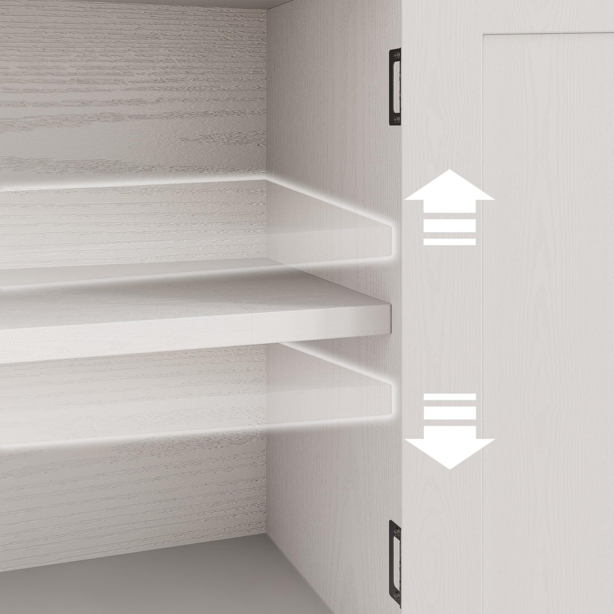 IRONCK Farmhouse Storage Cabinet, Bathroom Floor Cabinet with 4 Drawers & Shelves, 31.5" Wide Kitchen Pantry Cabinet, Adjustable Shelf, Barn Doors, Bathroom, Kitchen,White/Walnut IRONCK