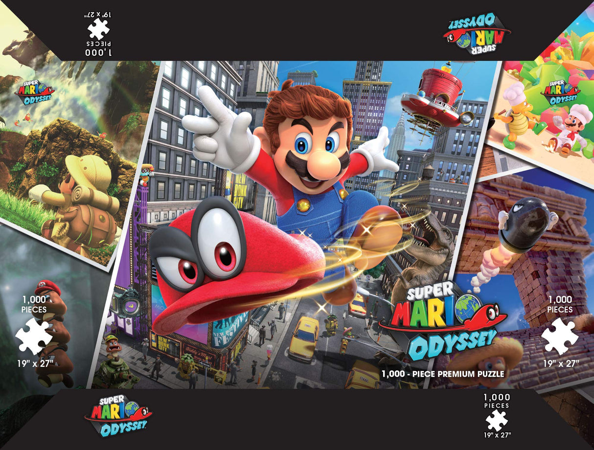 Super Mario Odyssey Snapshots 1,000 Piece Premium Puzzle | Super Mario Odyssey Video Game Collectible Puzzle | Mario Bros Toys USAOPOLY
