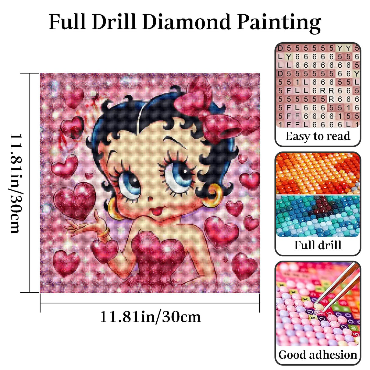 JAKI Diamond Art Kits for Adults,Cartoon Diamond Art Paintings for Beginners,5D Full Drill Gem Art Kits for Adults for Gift Home Wall Decor(12x12inch) JAKI
