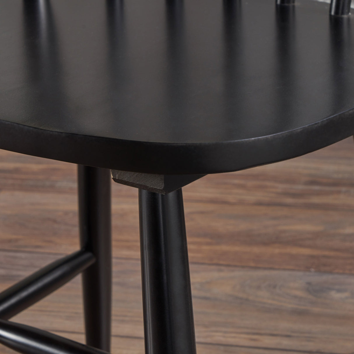 Christopher Knight Home Declan Farmhouse Cottage High Back Spindled Rubberwood Dining Chairs, 2-Pcs Set, Black Christopher Knight Home