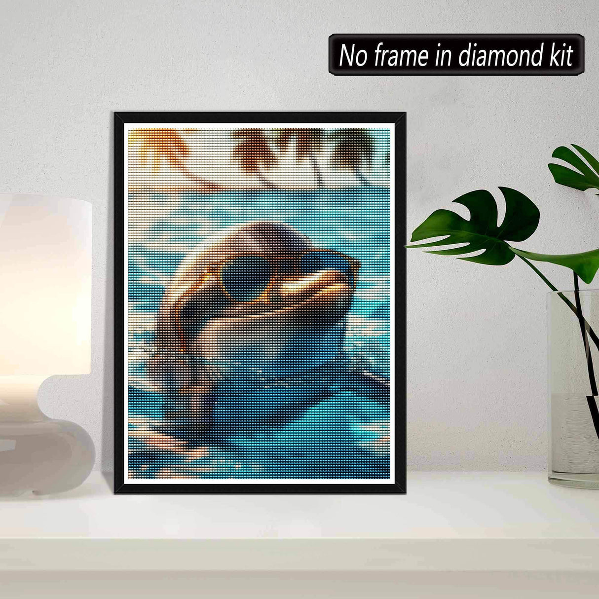 SKRYUIE 5D Dolphin Diamond Painting Kits - DIY Diamond Art Kits for Adults Sandy Beach, Full Round Drill - Crystal Cross Stitch - Adults Craft for Wall & Office Decor - 12x16 Inch q17 SKRYUIE