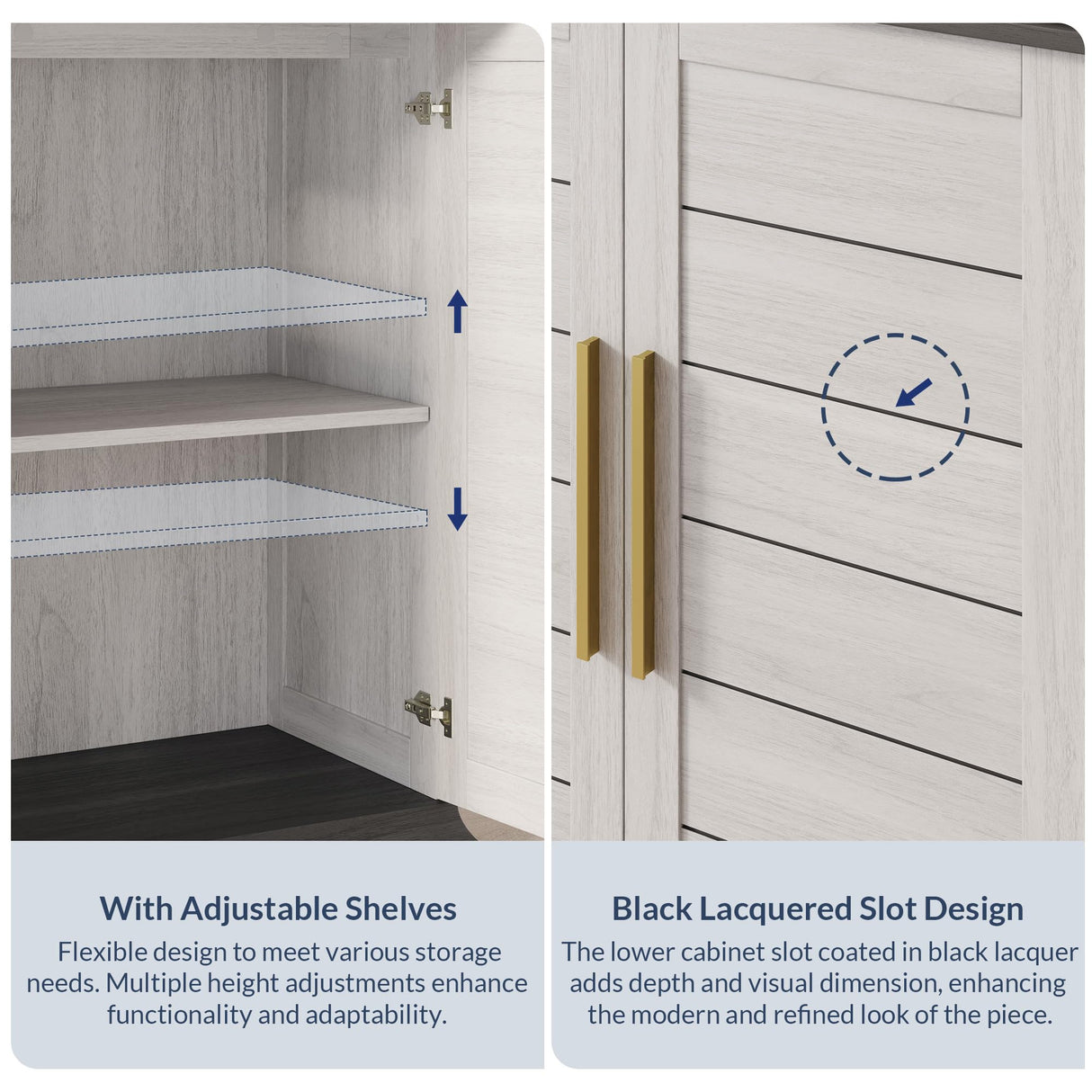 BELLEZE 72" Tall Kitchen Pantry, Large Storage Cabinet with Doors and Shelves, 2 Built-in Drawers, Freestanding Hutch Cabinet with Storage for Kitchen,Dining Room and Living Room (White) BELLEZE