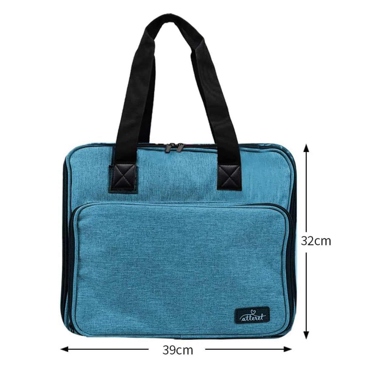 ATTERET Full Range Embroidery and Cross Stitch Starter Kit with Premium Storage Organizer Bag, Includes 99 DMC Coded Cotton Threads, 9 Metallic Floss, 3 Hoops, Needles, Scissors + More (Turquoise) ATTERET