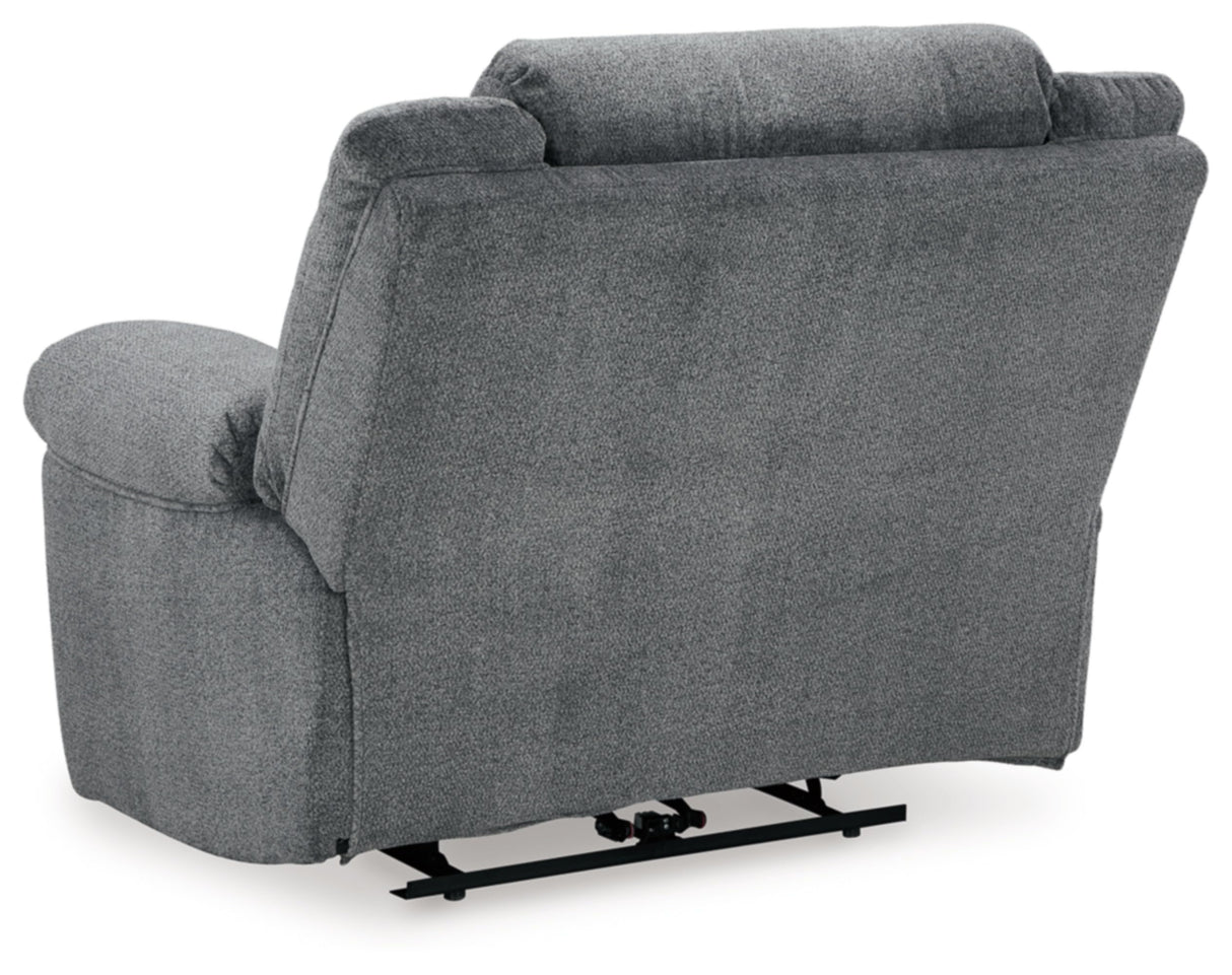 Signature Design by Ashley Tip-Off Casual Wall Hugger Power Recliner with Adjustable Headrest and USB Ports, Gray Signature Design by Ashley