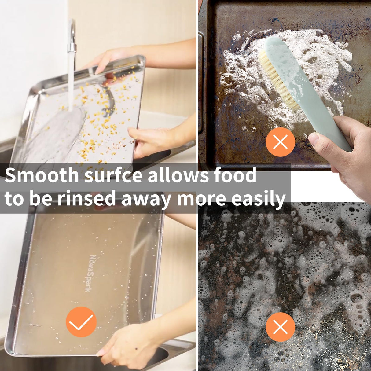 Air Fryer Basket for Oven Bacon Rack Baking Sheet Stainless Steel Basket Convection Oven Tray Dishwasher Large 16.5"x12.5" Bbq Brush Bakeware Pan Wire Rack Cookie Cooling Rack Novaspark