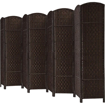 HALLYBEE Room Divider for Space Separation, Room Dividers and Folding Privacy Screens, 6ft Wall Partitions, Privacy Screen, 16in Folding Panel Separation 8 Panel, Dark Mocha