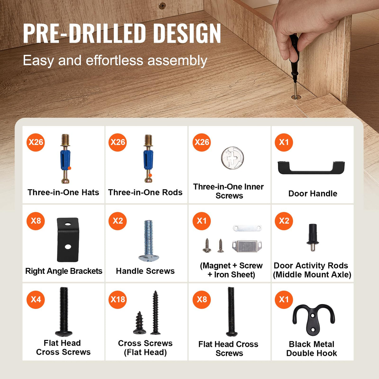 VEVOR Cat Litter Box Enclosure, Hidden Litter Box Furniture with 2 Storage Shelves & 2 Baskets, Wooden Cat Washroom Indoor, Cat House Cabinet Fit Most of Litter Box, 23.6"L x 19.7"W x 50"H, Natural VEVOR
