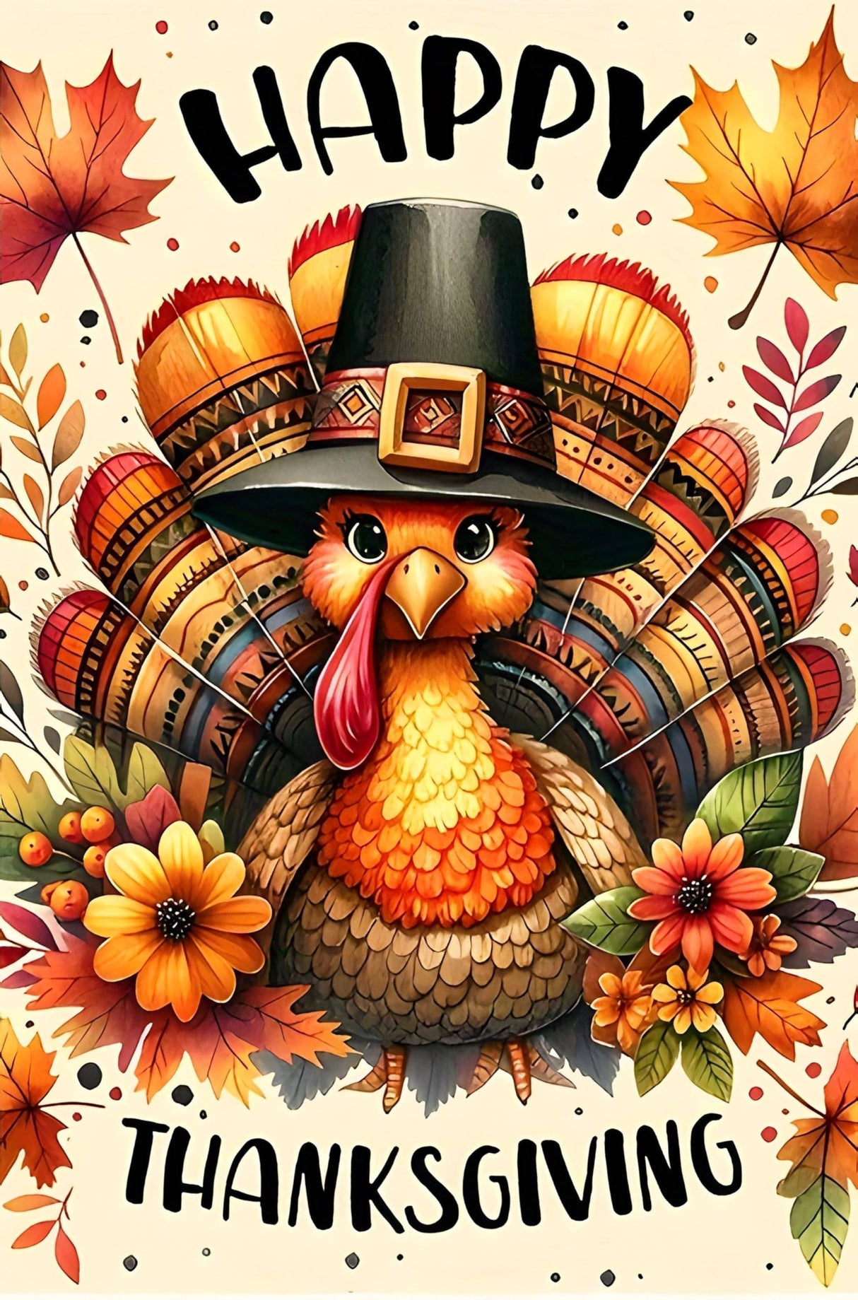 Happy Thanksgiving Diamond Painting Kits for Adult Beginners,DIY 5D Fall Turkey Diamond Art Kits, Full Drill Paint with Diamond Dot Gem Art Painting for Home Decor 12x16 inch Semneroy