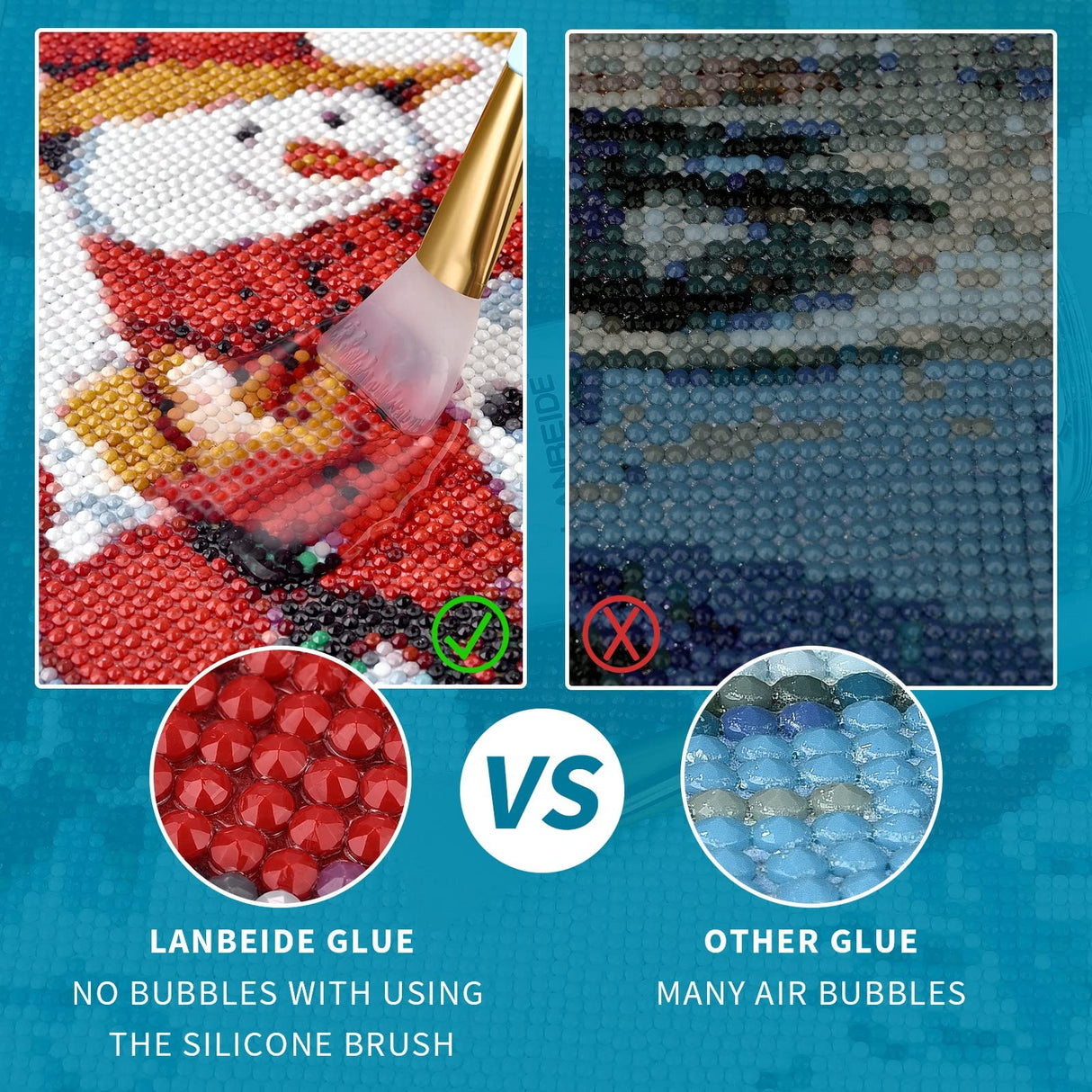 LANBEIDE Updated Diamond Painting Sealer 200ML with Silicone Brush, 5D Diamond Painting Glue Sealer Permanent Hold & Shine Effect Conserver for Jigsaw Puzzles (7 OZ) LANBEIDE