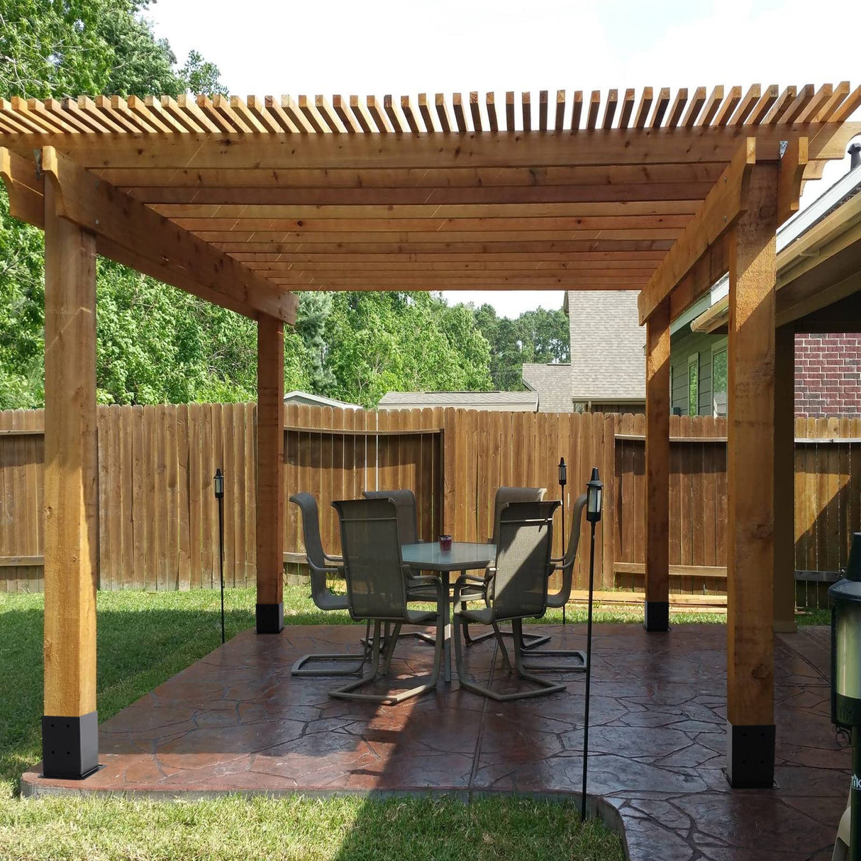 Nrspp 4x4 Post Base, 6 Sets Post Anchor, (Inner Size 3.5"x3.5") Black Metal Powder-Coated Deck Post Base Support for Outdoor Fence,Mailbox,Pergola Brackets Fence Kit Nrspp