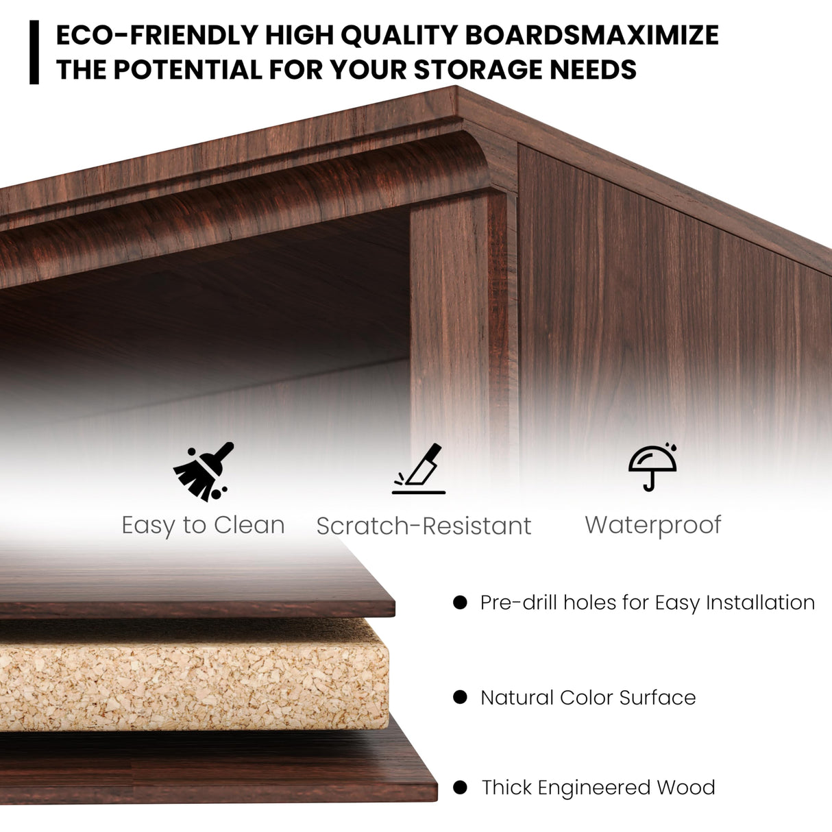 Fllution 72 in Tall Bookcase, 31.3 in Wide Floor Standing Bookshelf, Open Storage 5-Shelf Bookshelves, Dark Cherry Large Indoor Furniture for Home Office School Library Living Room Bedroom Fllution