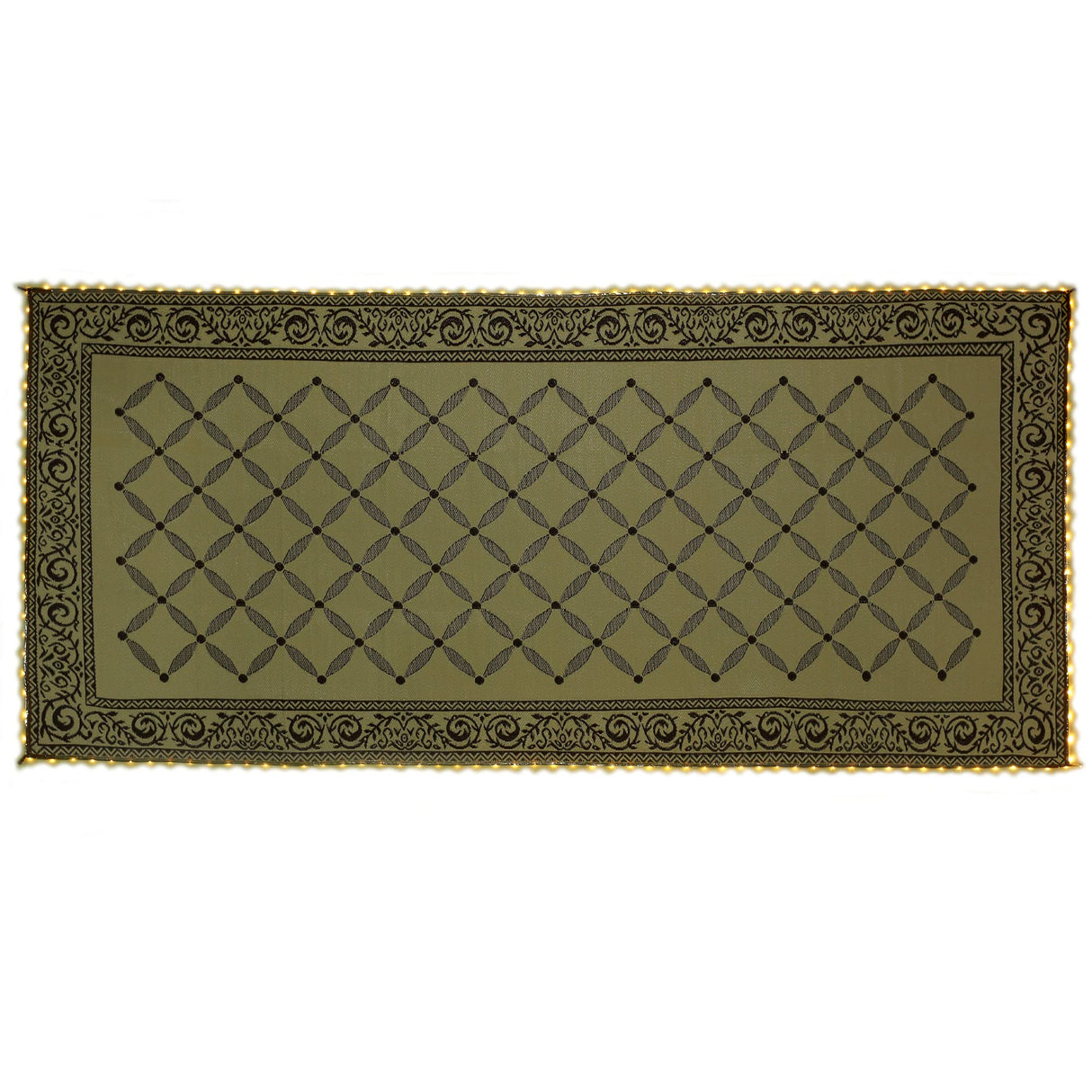 Stylish Camping L118187WL 8-feet by 18-feet LED Illuminated Patio Mat - Outdoor Patio Brown/Beige RV Camping Mat Stylish Camping