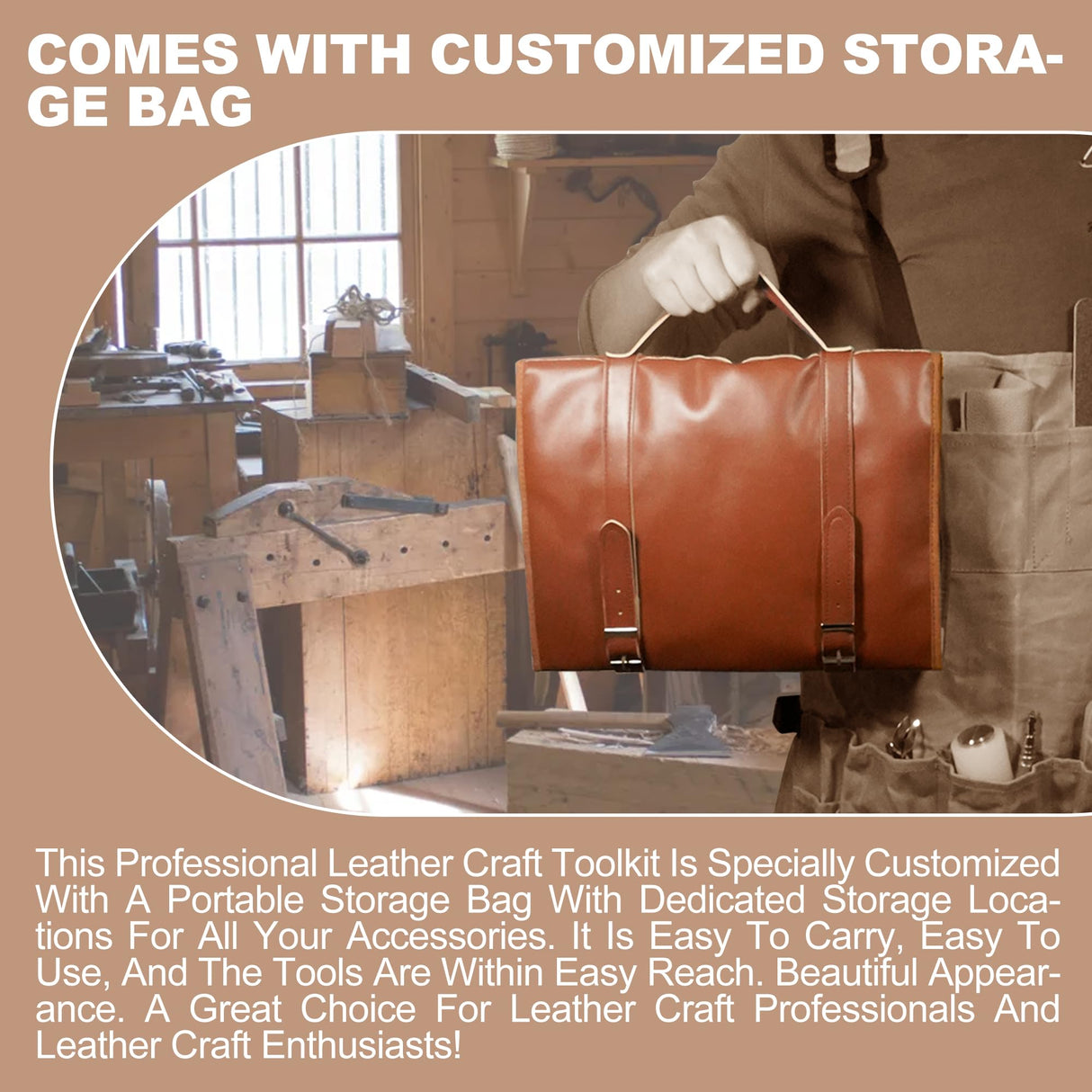 EDIETH Professional Leather Craft Tools Kit Leather Working & Tooling Set with High-Carbon Steel Stamping, Punching, Sewing, Engraving Tools, Custom Cutting Mats for Leathercraft Projects EDIETH