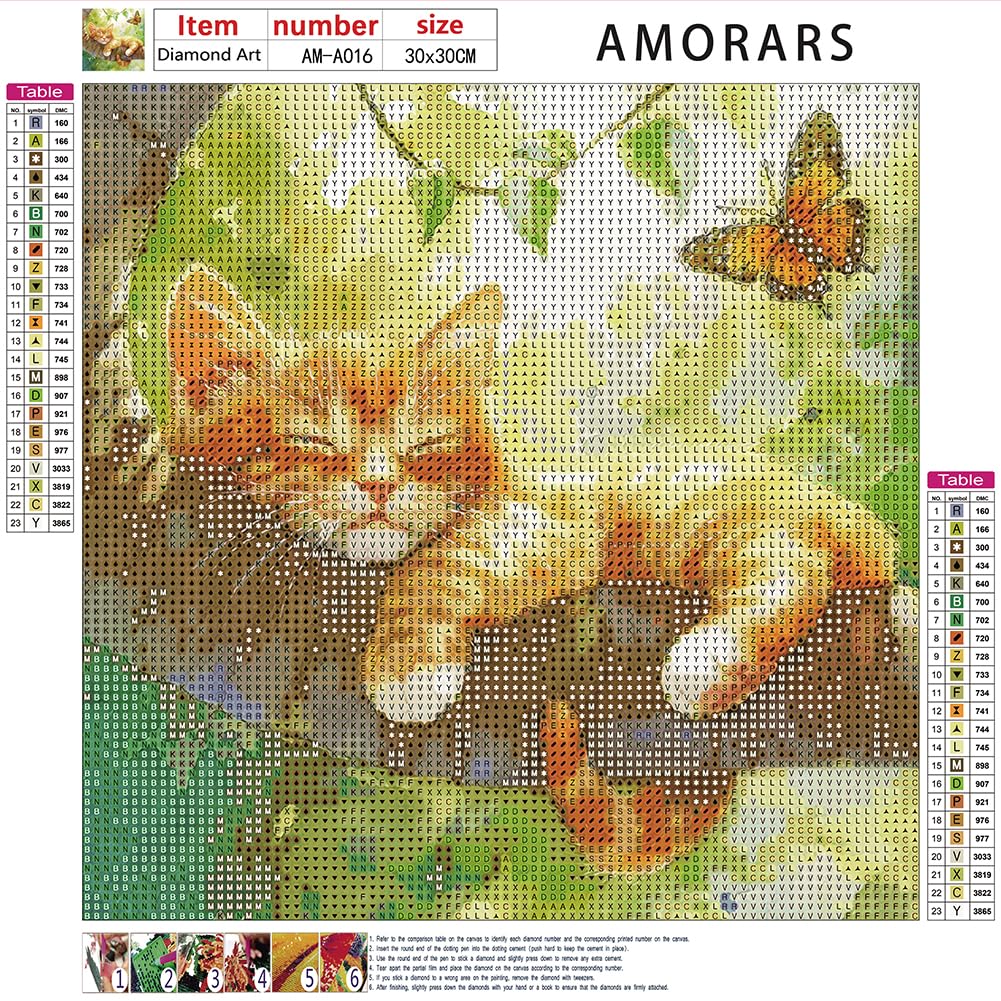 AMORARS Cat Diamond Painting Kit for Adults, 5D Sleepy Cat Diamond Art for Beginners - DIY Full Diamond Dot Gem Art Painting, Gifts,Suitable Home Wall Arts and Craft Paint Kits, 12x12Inch AMORARS