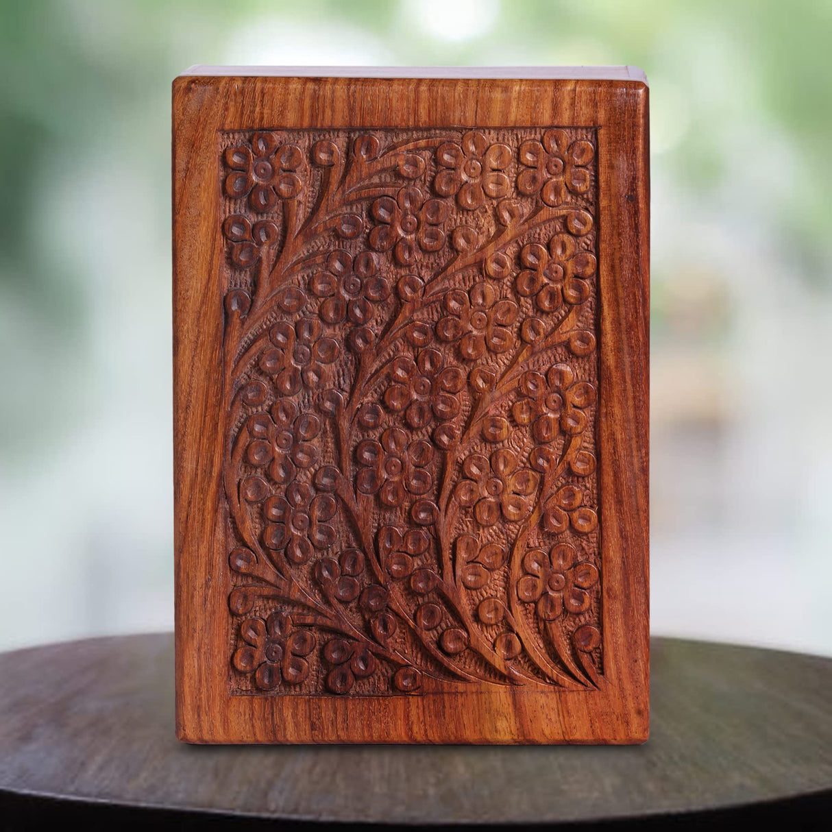 S.B.ARTS Wooden Urn Box for Human Ashes, Cremation Funeral Urns Box, Pet Memorial Urns, Decorative Urn, Cat Infant Adult Urn, Keepsake Burial Ash Box-Medium (Style5, 7 X 5 X 3.75 inch) S.B.ARTS