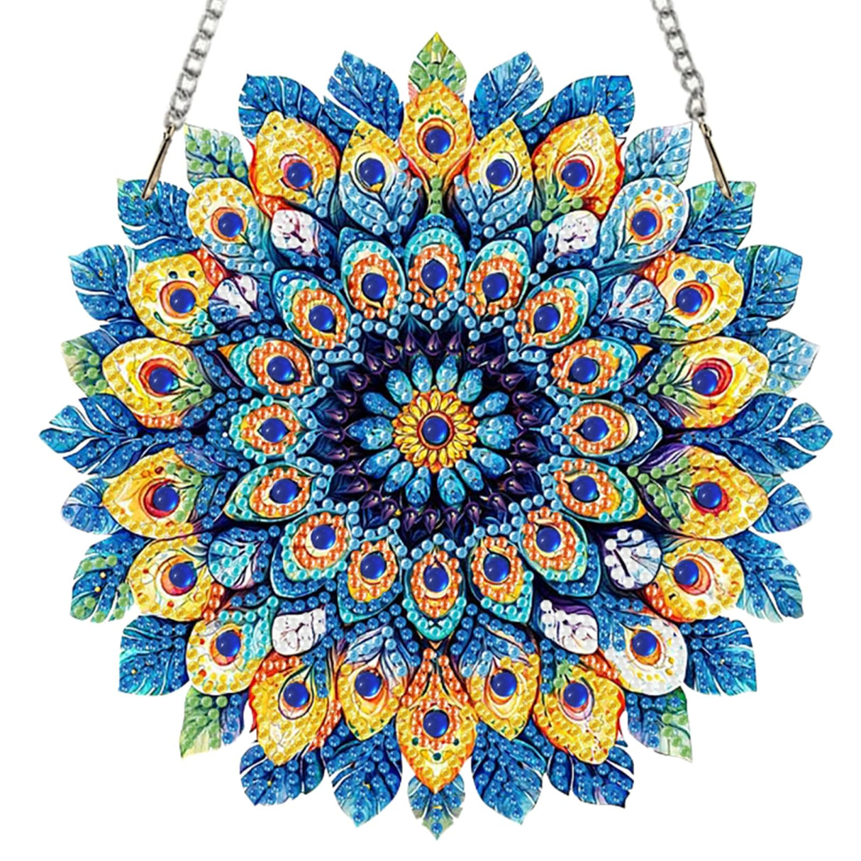 Auremi Mandala Diamond Art Painting DIY Hanging Diamond Art Pendant Painting Kit Mandala Special Shape Crystal Garden Wall Hanging Signs Kit Hanging Decorations Box Set Auremi