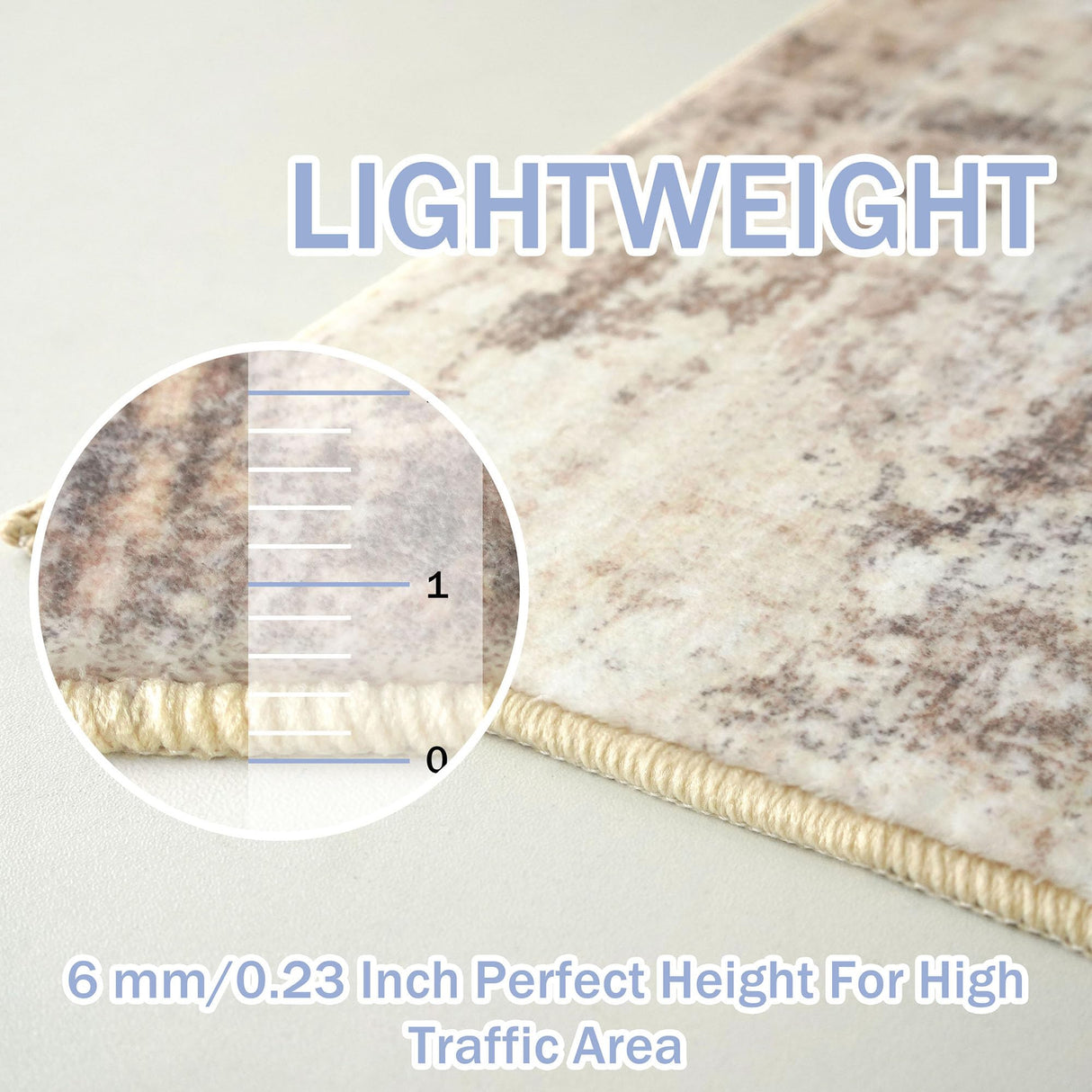 IOHOUZE Abstract Runner Rug 2x6 Ft Washable Runners for Hallways, Non Slip Kitchen Runner Printed Faux Wool Entryway Runner Indoor, Modern Abstract Floor Carpet for Hall Kitchen Bedroom, Beige Brown IOHOUZE