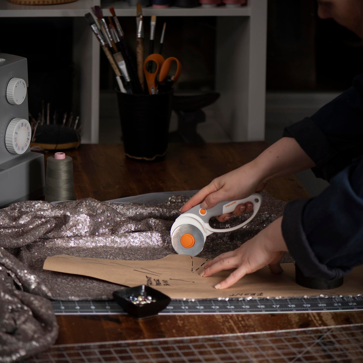 Fiskars 60mm Titanium Blade Loop Rotary Cutter, Softgrip For Fabric, Felt, Vinyl and Crafts Fiskars