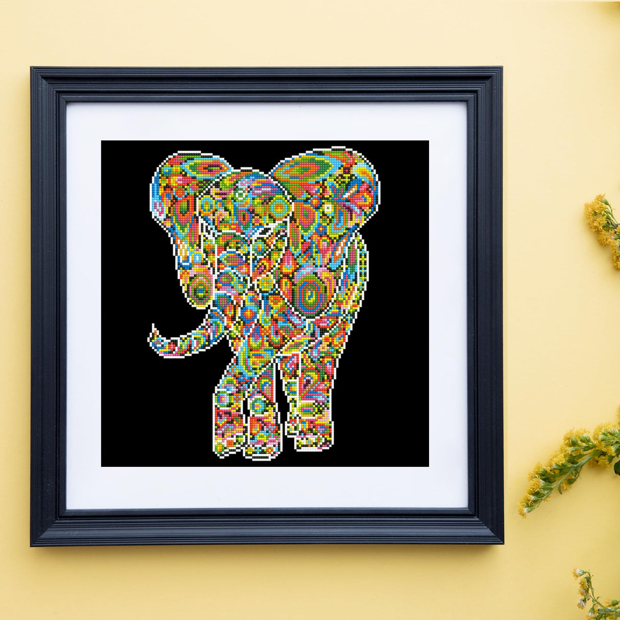 DIAMOND DOTZ Kaleidoscope Walk Elephant Diamond Painting Kits for Adults - Diamond Art Kits a Relaxing Creative Craft Kit with Dotz Gems 15.7" x15.7 DIAMOND DOTZ