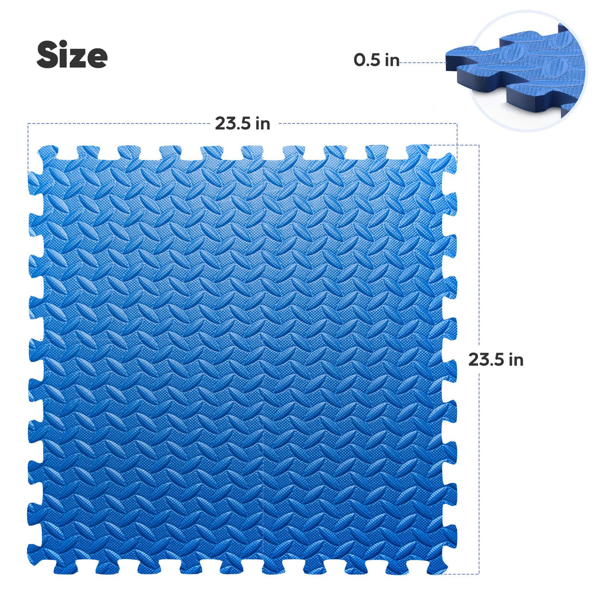 Home Gym Mat, Puzzle Exercise Mat, EVA Interlocking Foam Floor Tiles for Home Workout Equipment and Kids' Play Areas - Black, 24 in x 24 in x ½ in - 32 Tiles (Black, 32 Pack, 128 SQ FT) Nazhura