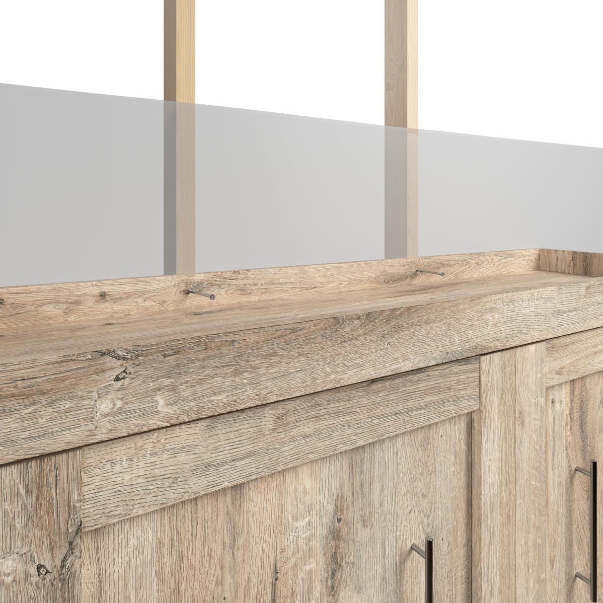 BESTAR Pur Murphy, Space-Saving Wall Bed for Multipurpose Guest Room or Home Office, Full, Rustic Brown Bestar