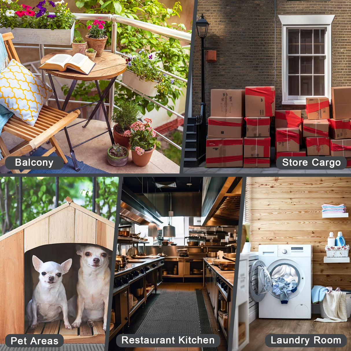 Drydiet 12 Pack Drainage Tiles Modular Interlocking Floor Tiles with 1 Pc Plastic Hammer 12" x 12" Cushion Mat Non Slip Rubber Floor Tiles with Holes for Pool Bathroom Deck Kitchen Patio (Black) Drydiet