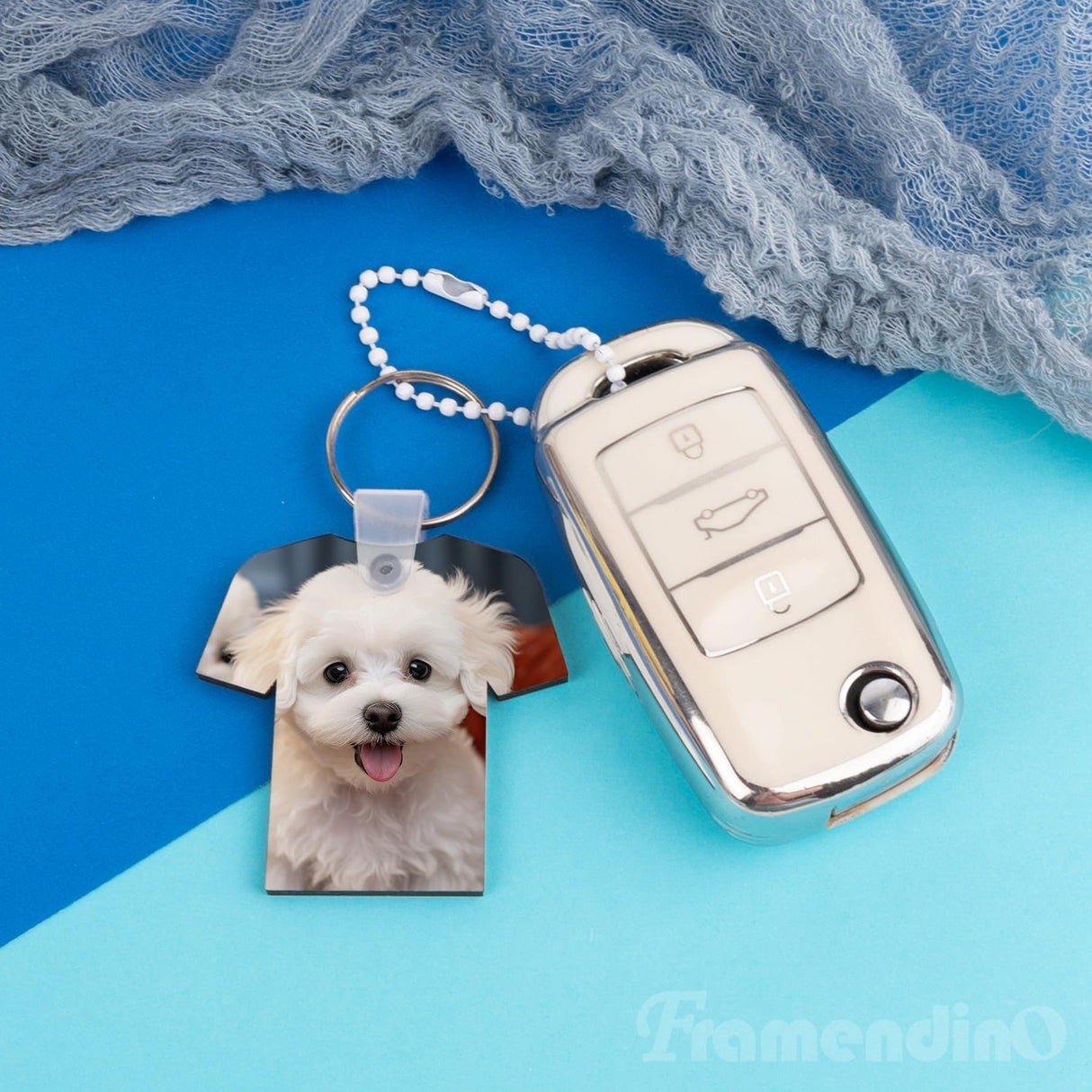 Framendino, 36 Pack 3 Styles Sublimation Keychain Blanks MDF Double Sided Heat Transfer Keychain Rugby Key Chains Bulk for DIY Craft Framendino