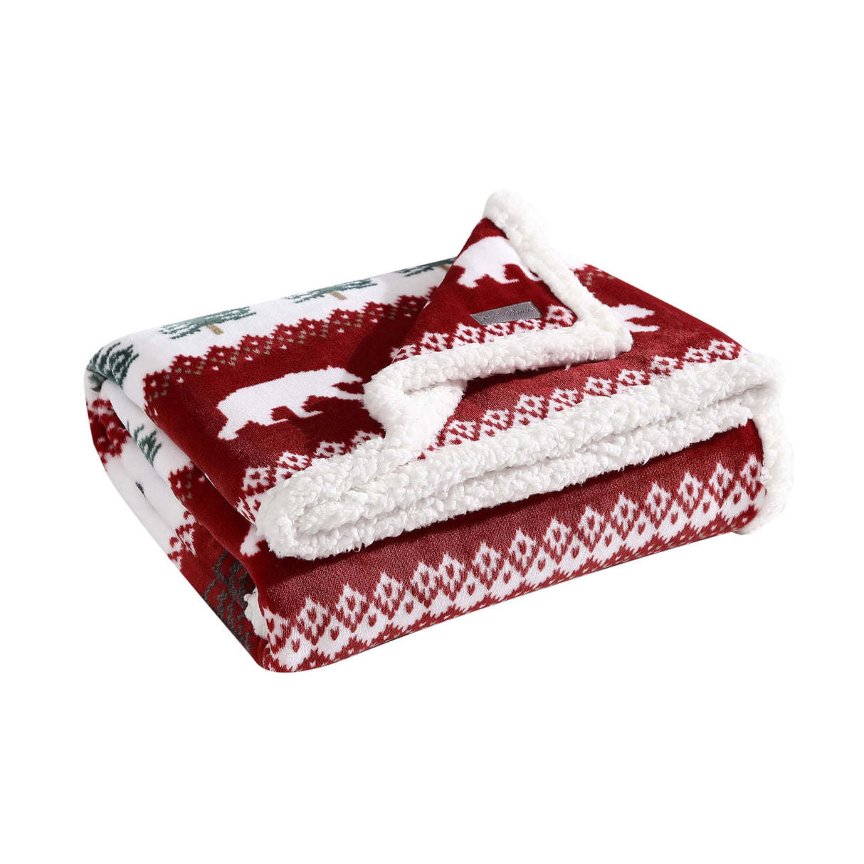 Eddie Bauer - Blanket, Super Soft Reversible Sherpa & Brushed Fleece Bedding, Throw Blankets for Couch, Ideal for Lounging (Grizzly Peak Red) Eddie Bauer