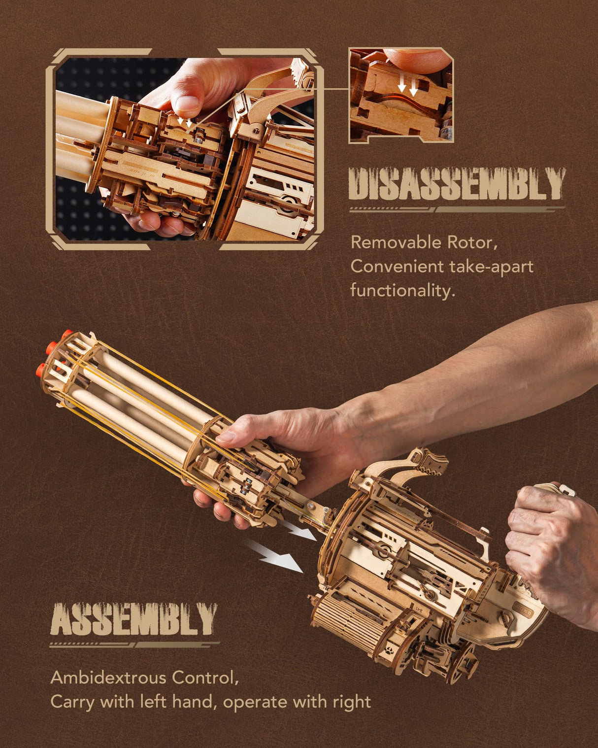 ROKR 3D Wooden Puzzles for Adults,Rotating-Barrel Machine,412 Piece 3D Puzzles,Gift for Adults and Teens ROKR