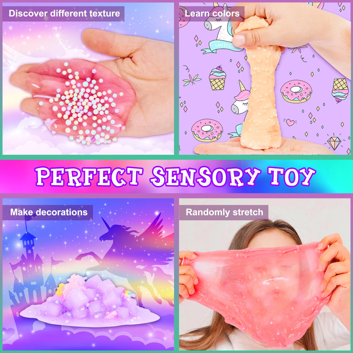 Unicorn Slime Making Kit for Girls - DIY Fluffy Slime Creation Kit with Super Birthday Party Favors Carolart