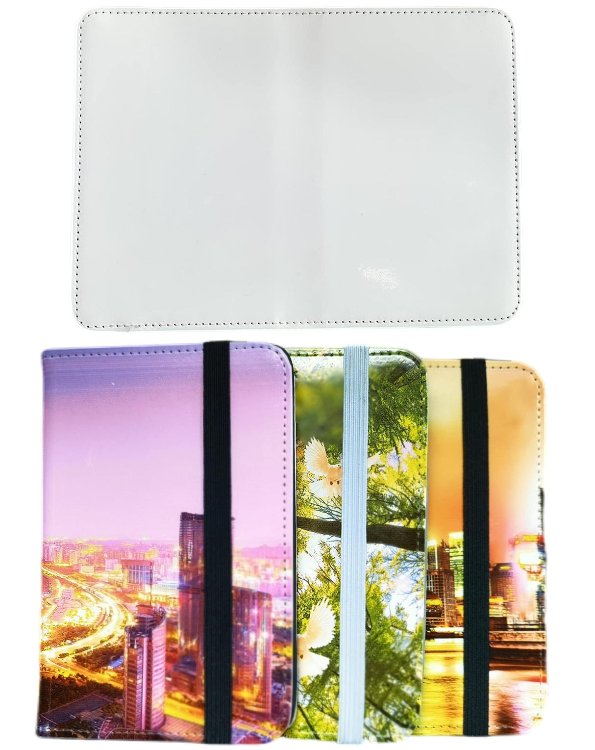 You Kang 3pcs Sublimation Blank Passport & Vaccine Card Holder Cover , Passport Wallet with PU Leather Vaccine Card Cover DIY Craft, black You Kang